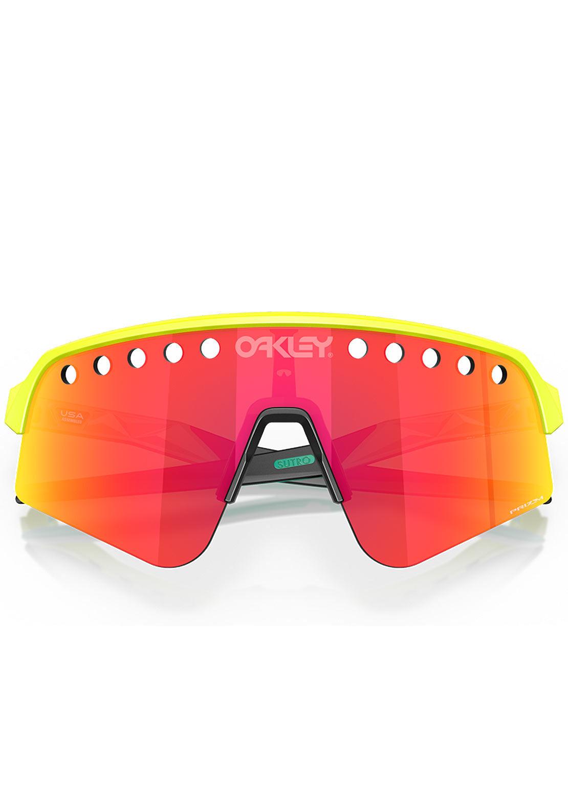 Oakley Men's Sutro Lite Sweep Prizm Bike Sunglasses Tennis Ball Yellow/Celeste/Prizm Ruby Iridium Vented