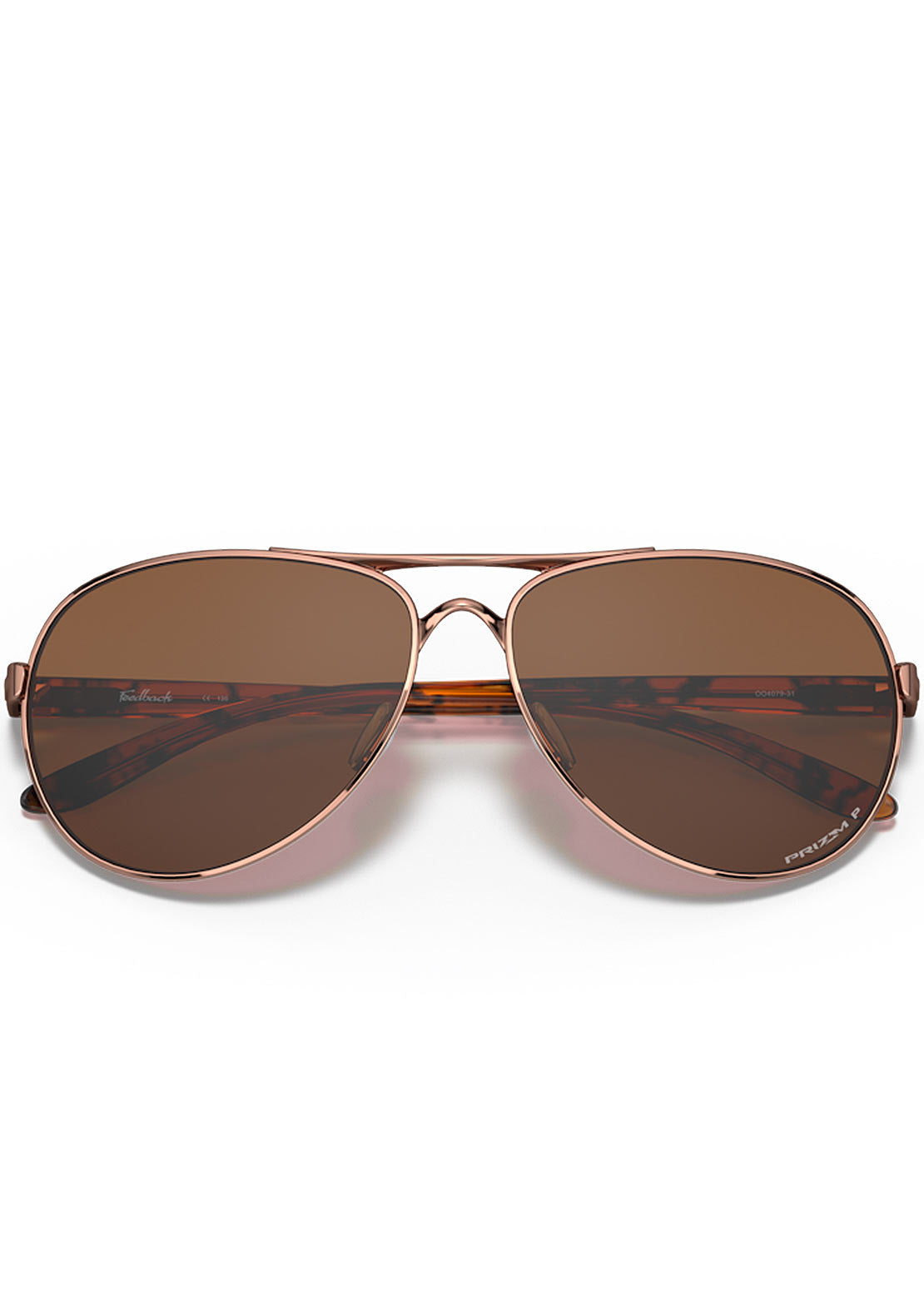Oakley Women&#39;s Feedback Prizm Polarized Sunglasses Rose Gold/Prizm Tungsten Iridium Polarized