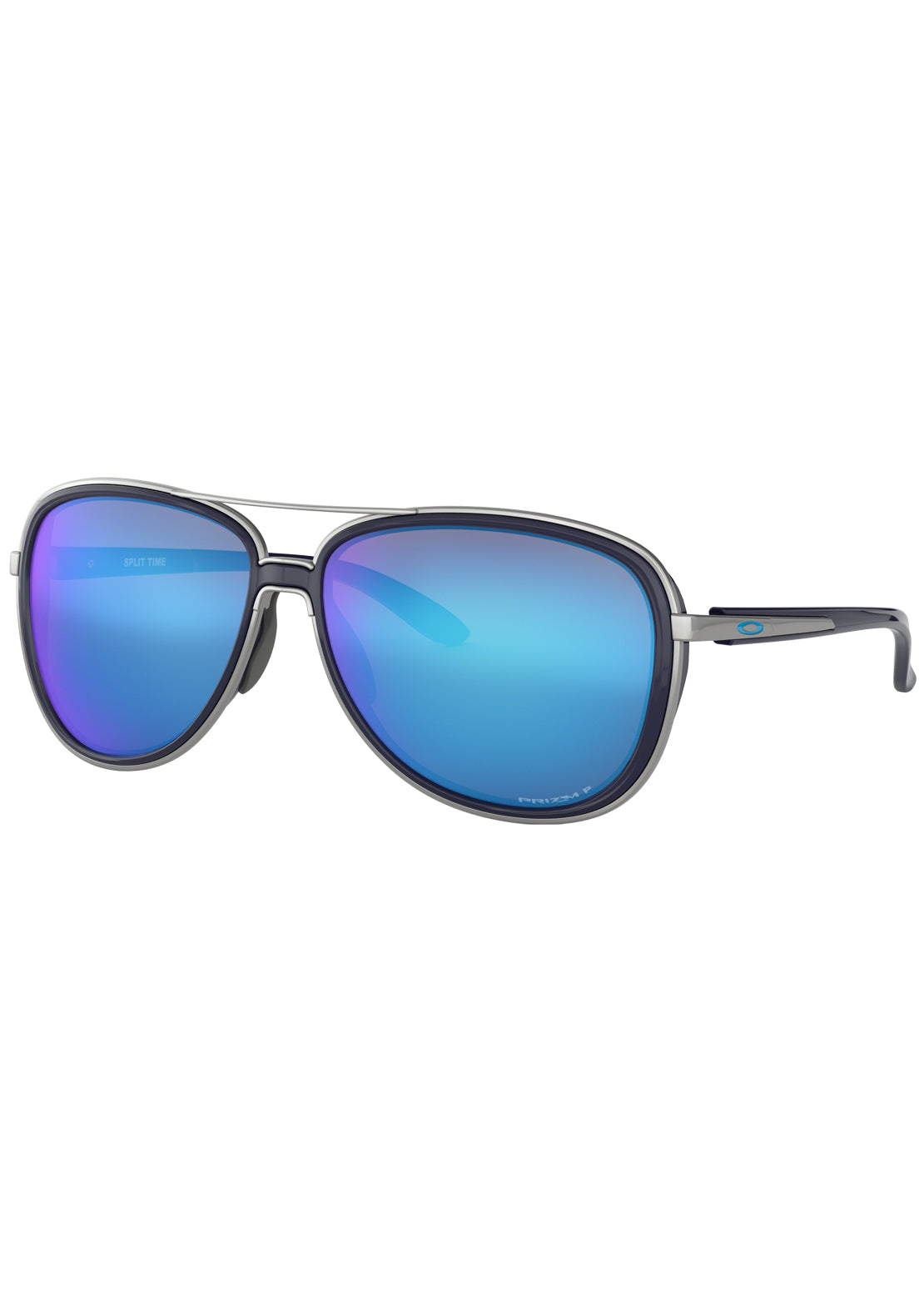 Oakley Women’s Split Time Prizm Polarized Sunglasses Navy Satin Chrome/Prizm Sapphire Iridium