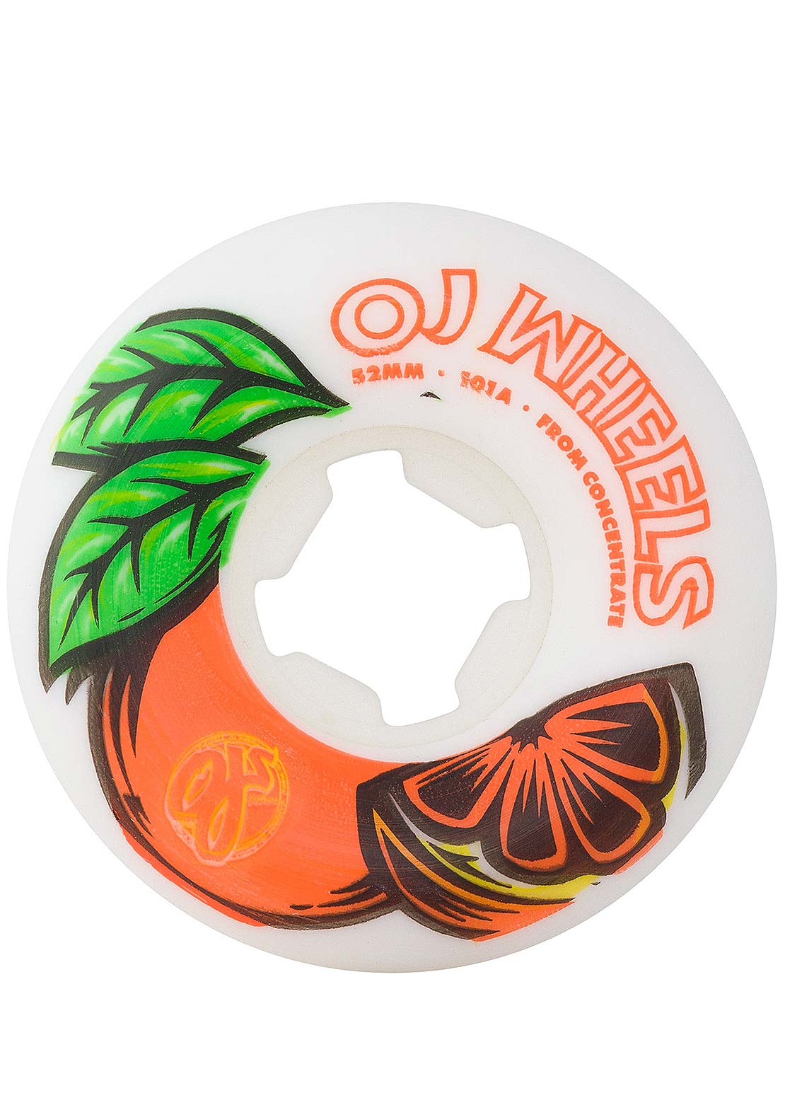 OJ Wheels From Concentrate 101A Skateboard Wheels 52 mm White Orange