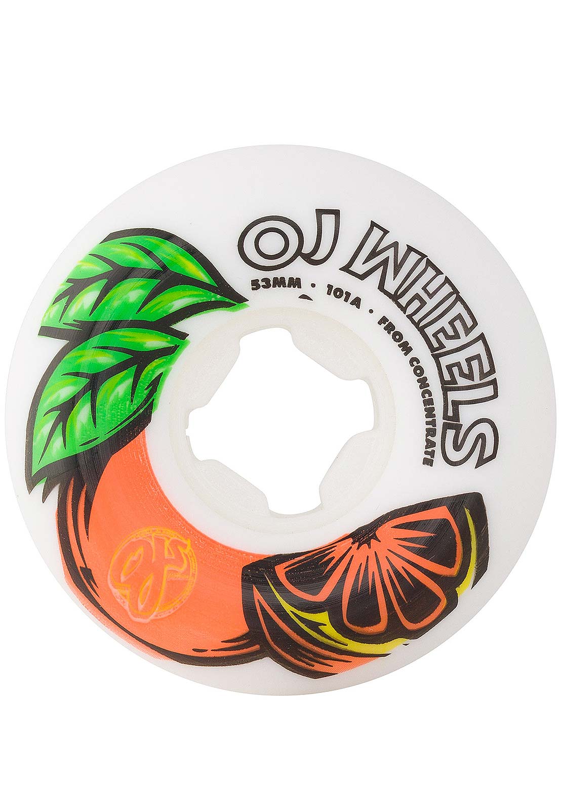 OJ Wheels From Concentrate 101A Skateboard Wheels 53 mm White Orange