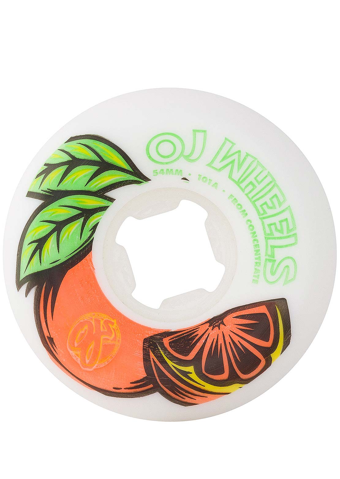 OJ Wheels From Concentrate 101A Skateboard Wheels 54 mm White Orange