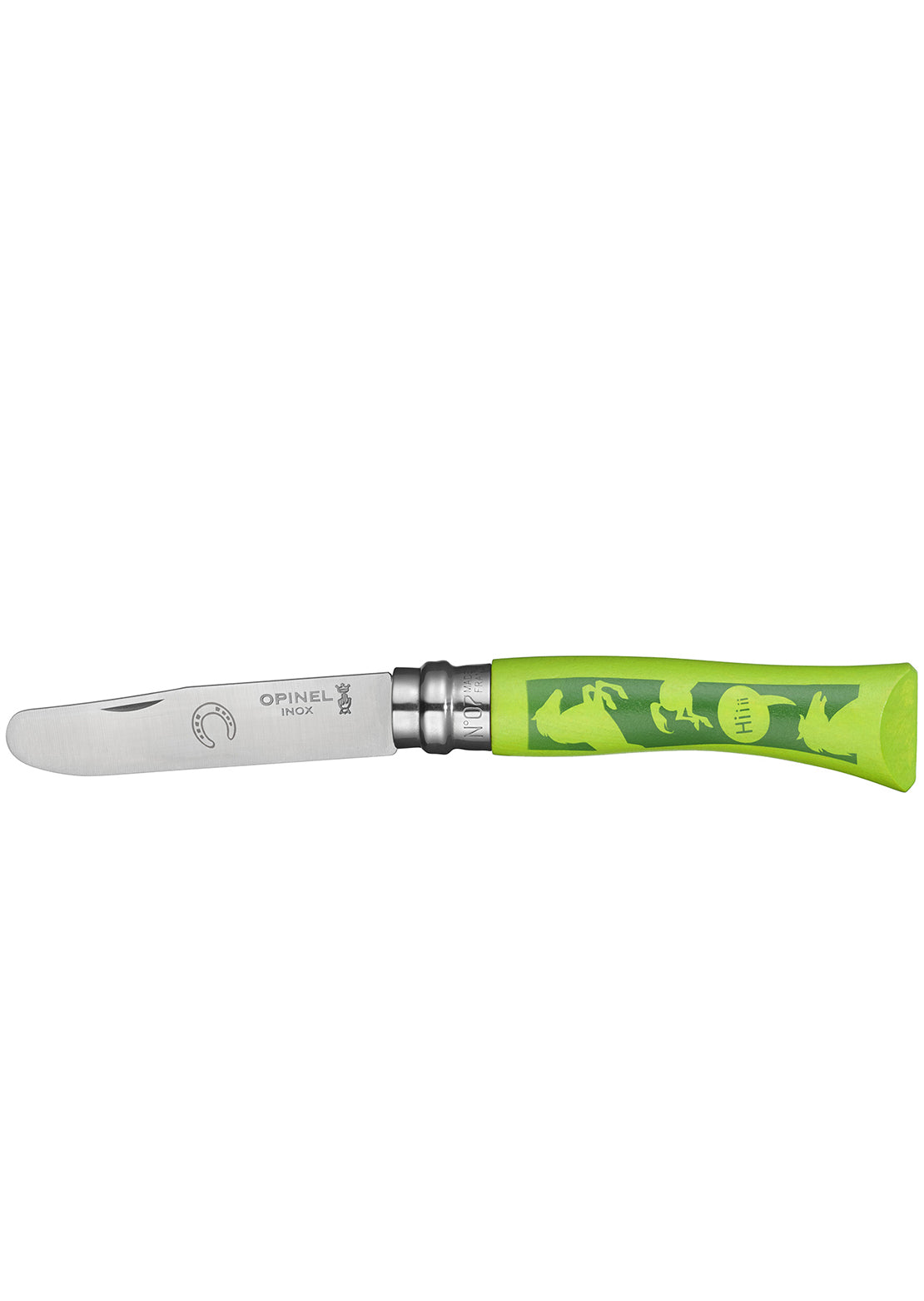 Opinel Junior N°07 My First Animopinel Round Ended Knife Horse/Green