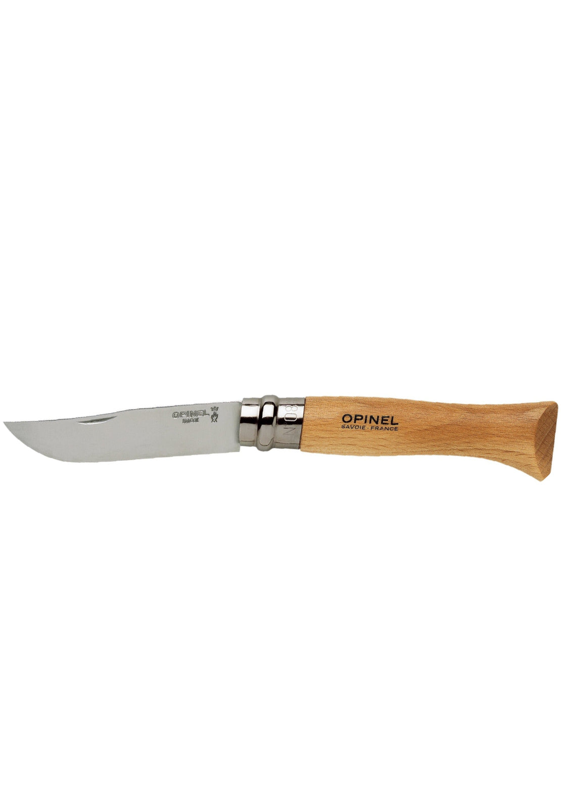 Opinel Tradition Classic N°08 Stainless Steel Knife &amp; Sheath Set Beech Wood