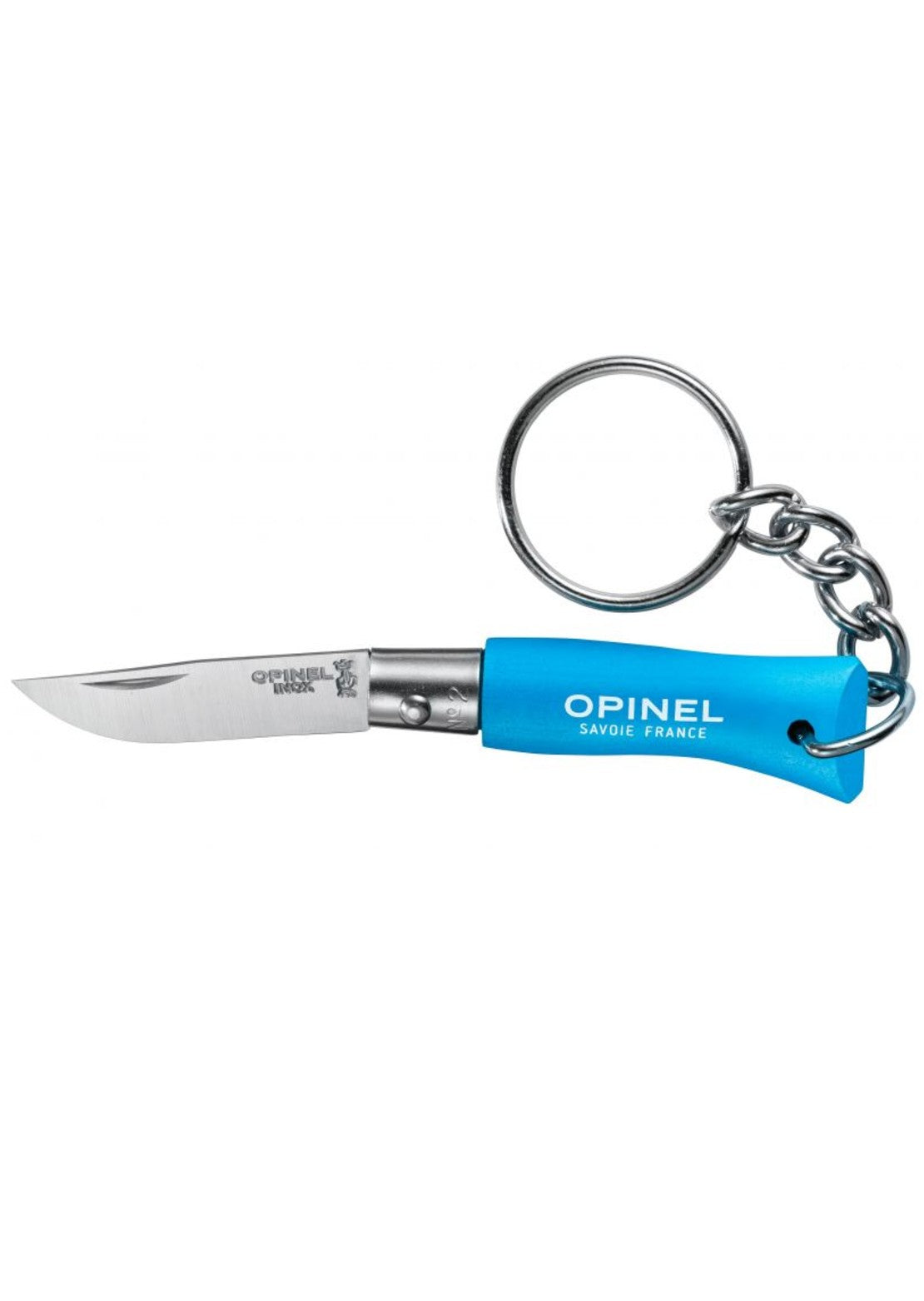 Opinel Tradition Colorama Stainless Steel N°02 Keychain Cyan