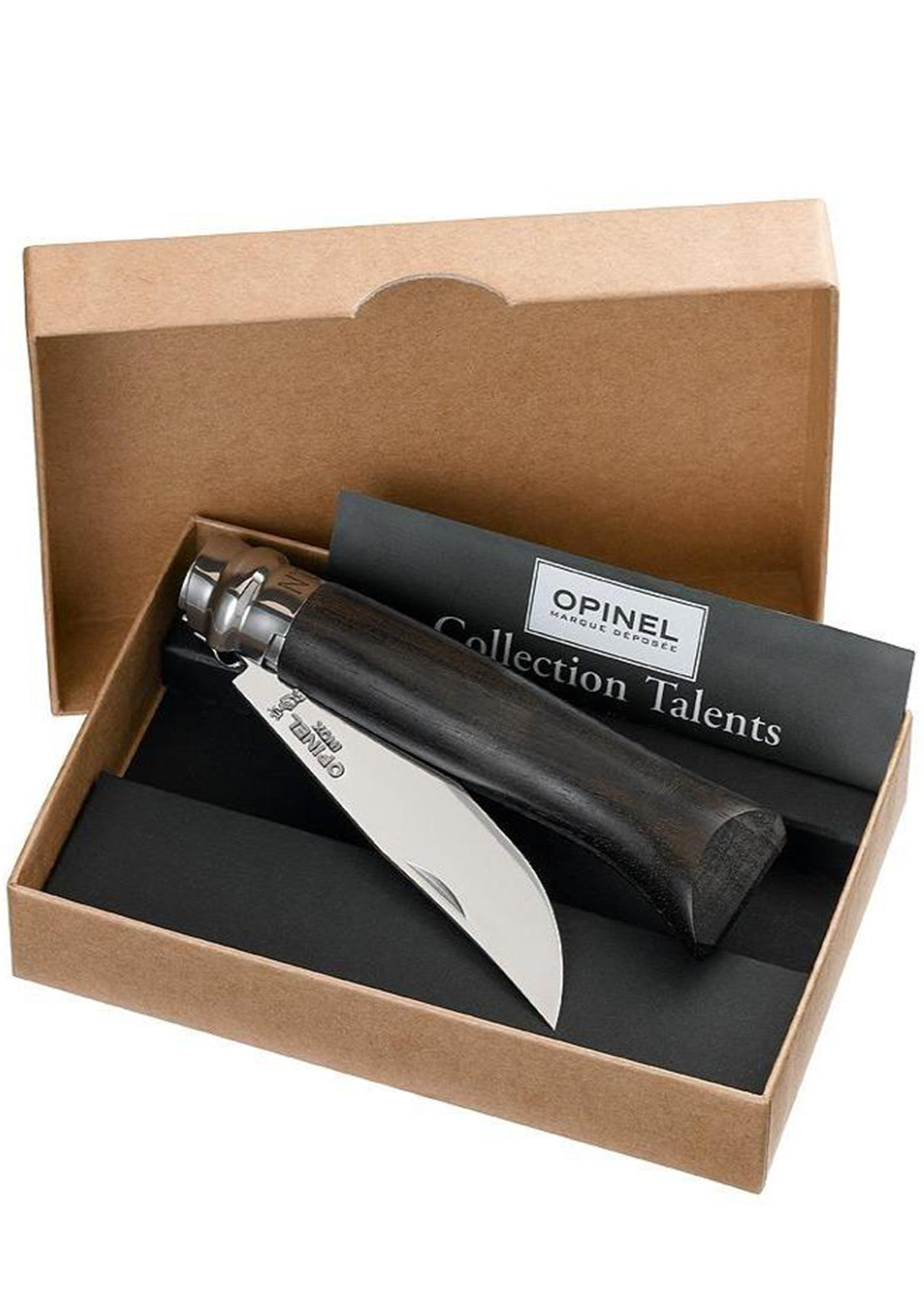 Opinel Tradition N°08 Luxury Ebony Mirror Polished Stainless Steel Knife Ebony