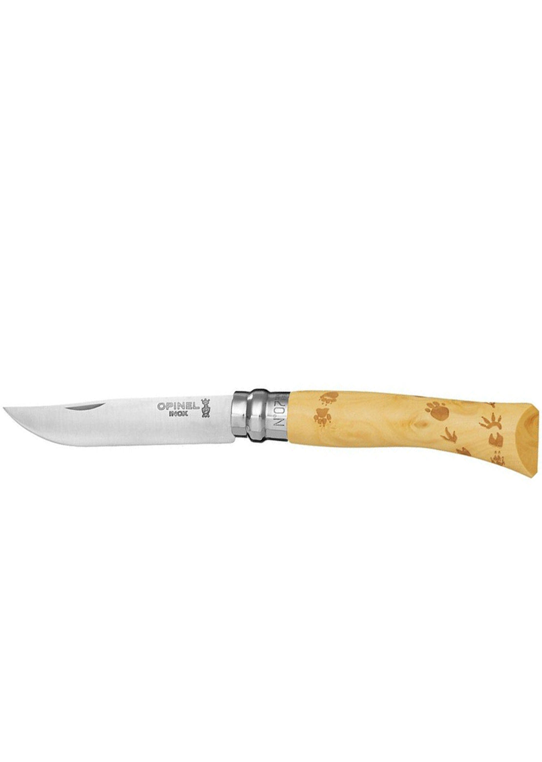 Opinel Tradition N°07 Engraved Nature Stainless Steel Knife Footprints