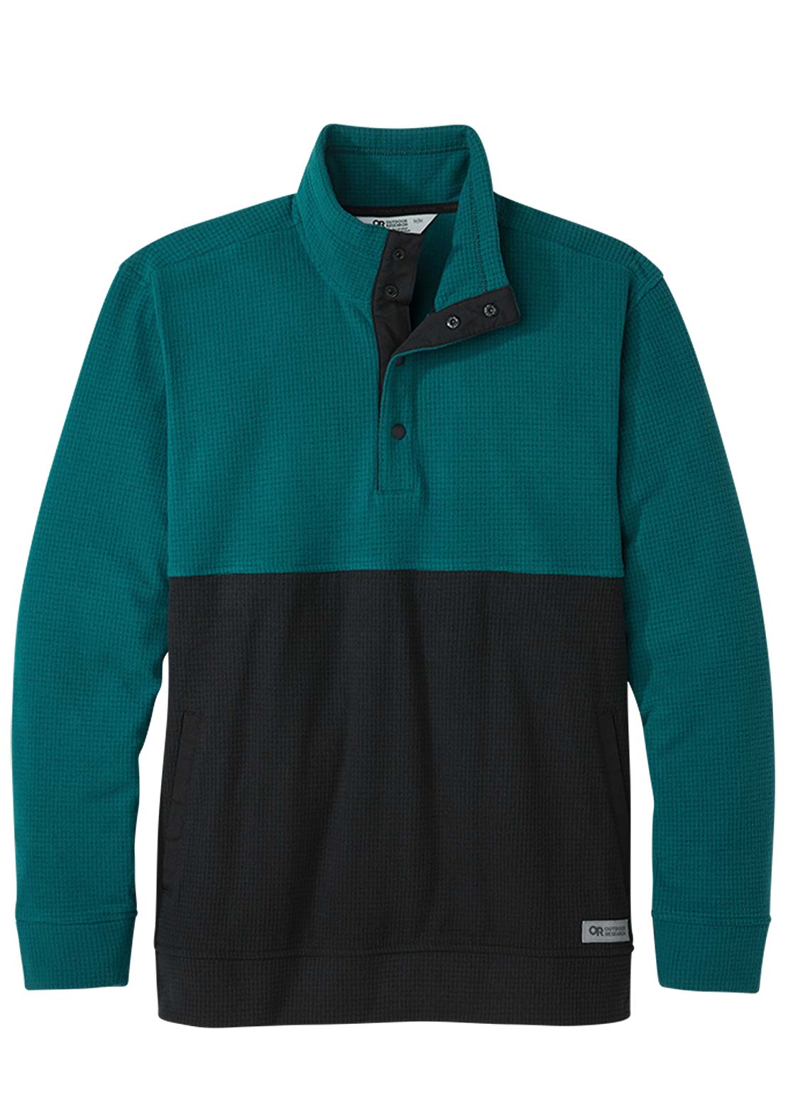 Outdoor Research Men&#39;s Trail Mix Snap Pullover Treeline/Black