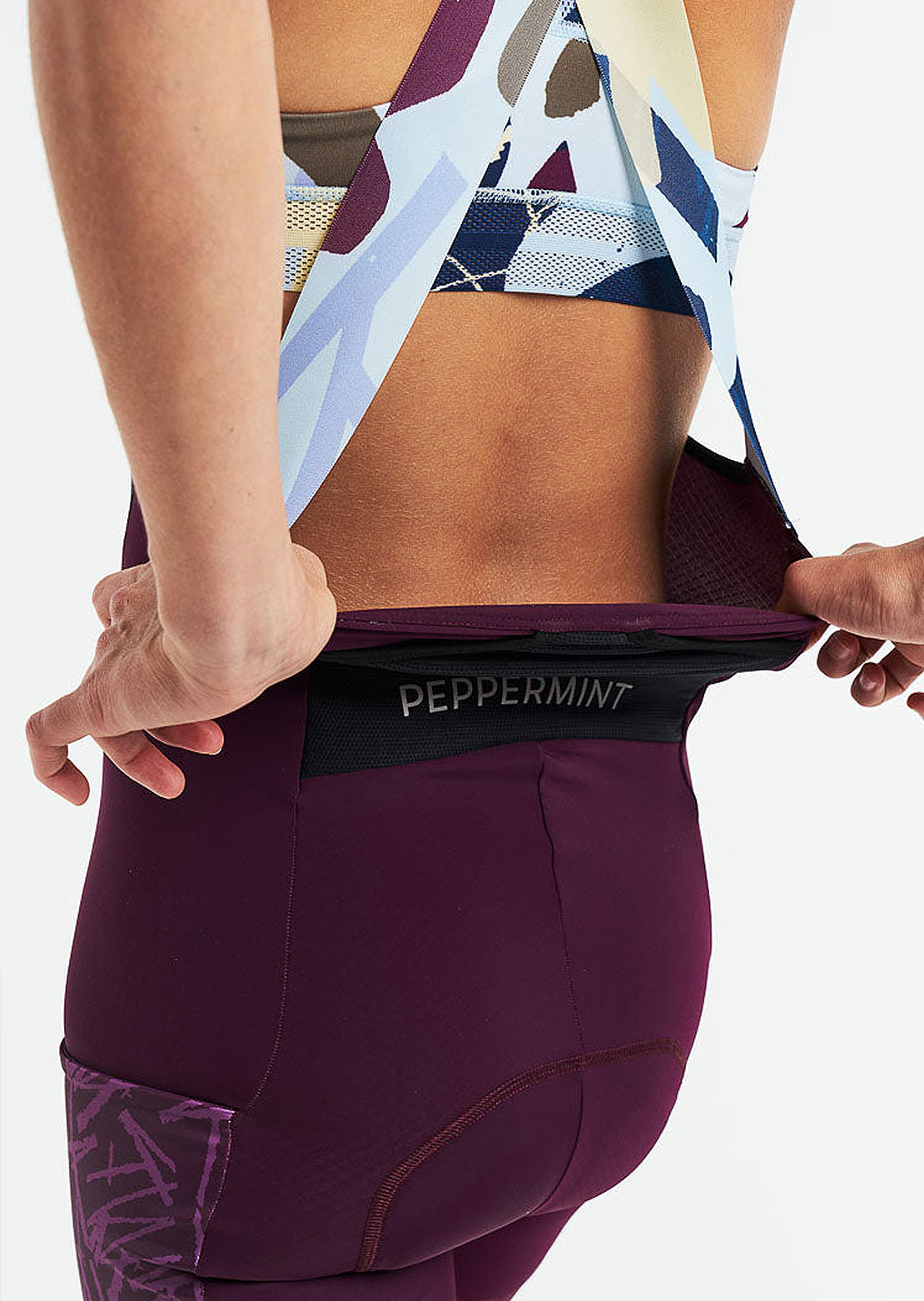 Peppermint Women&#39;s Gravel Cargo Bib Shorts Burgundy