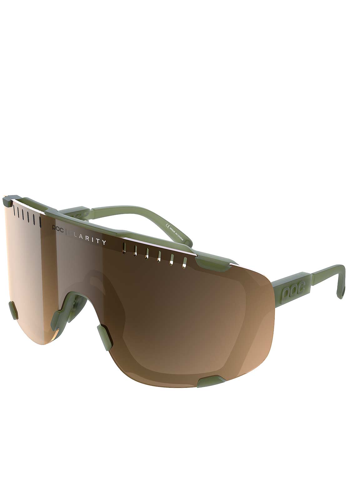 POC Devour Bike Sunglasses Epidote Green Translucent/Translucent Brown Silver