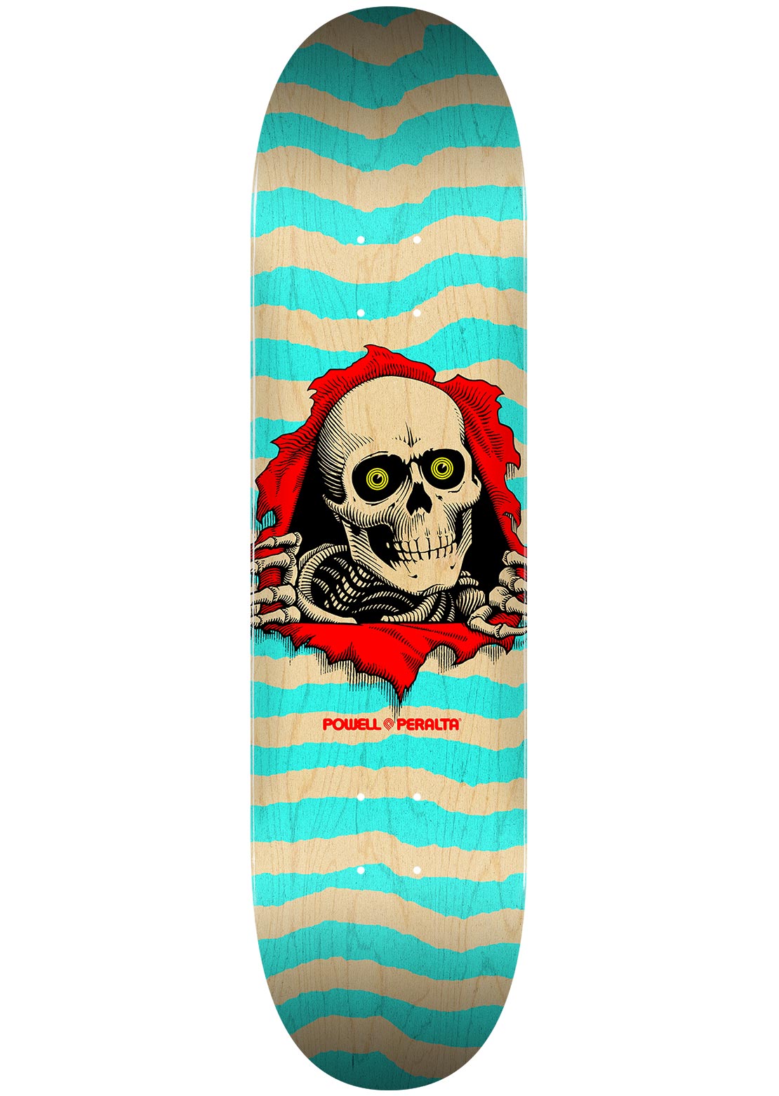Powell Peralta Ripper Skateboard Deck - 8&quot; Natural Turquoise