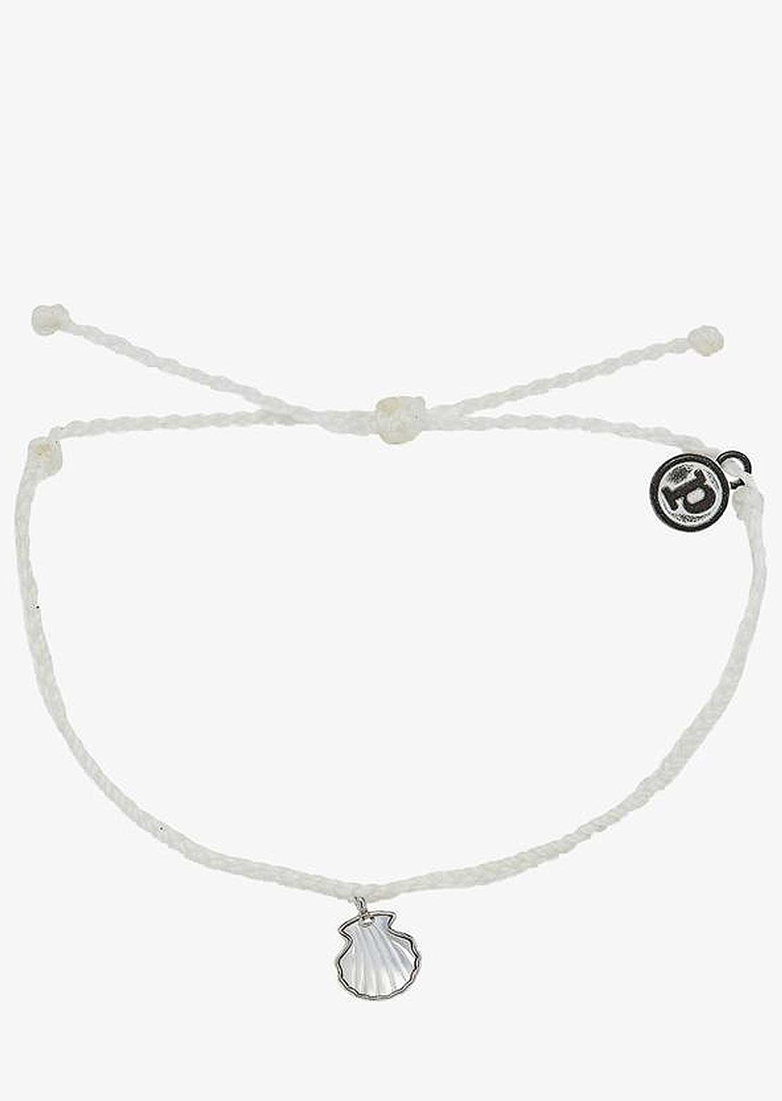 Pura Vida Real Shell Silver Bracelet White