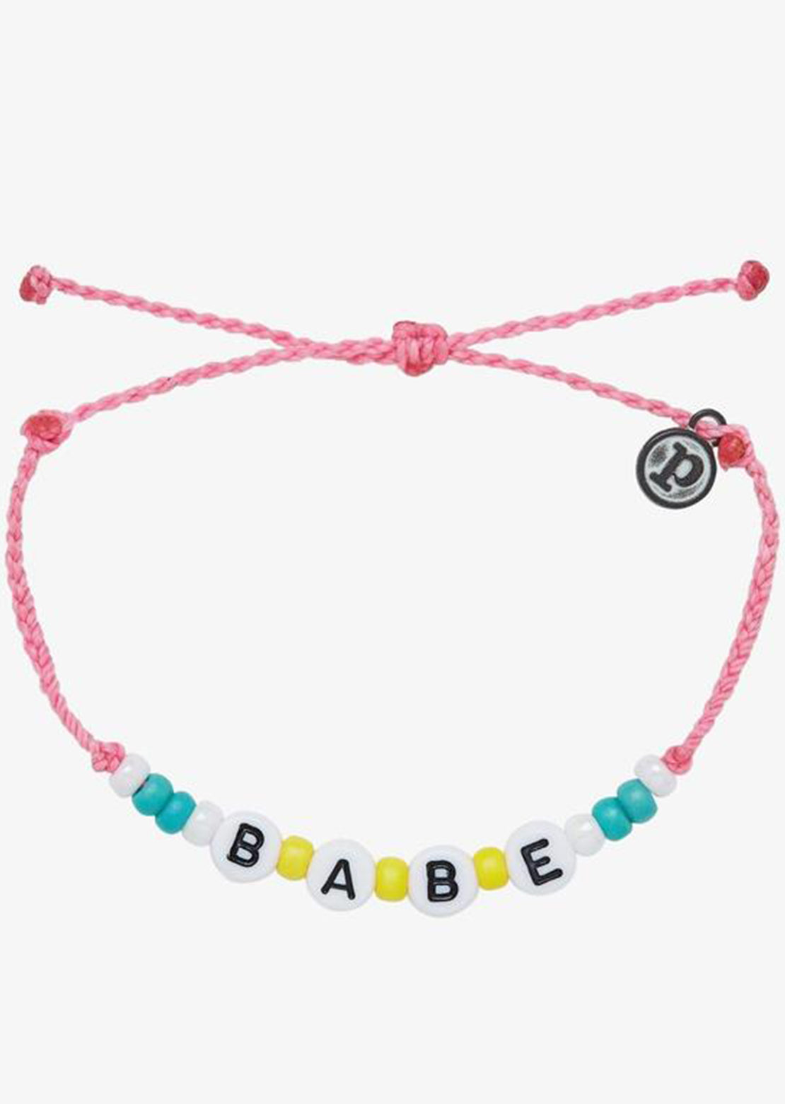 Pura Vida Women&#39;s Babe Alphabet Bead Bracelet Pink
