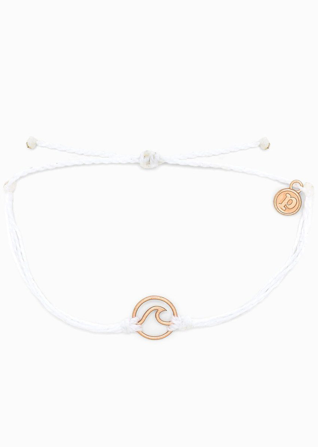 Pura Vida Women&#39;s Rose Gold Wave Bracelet White