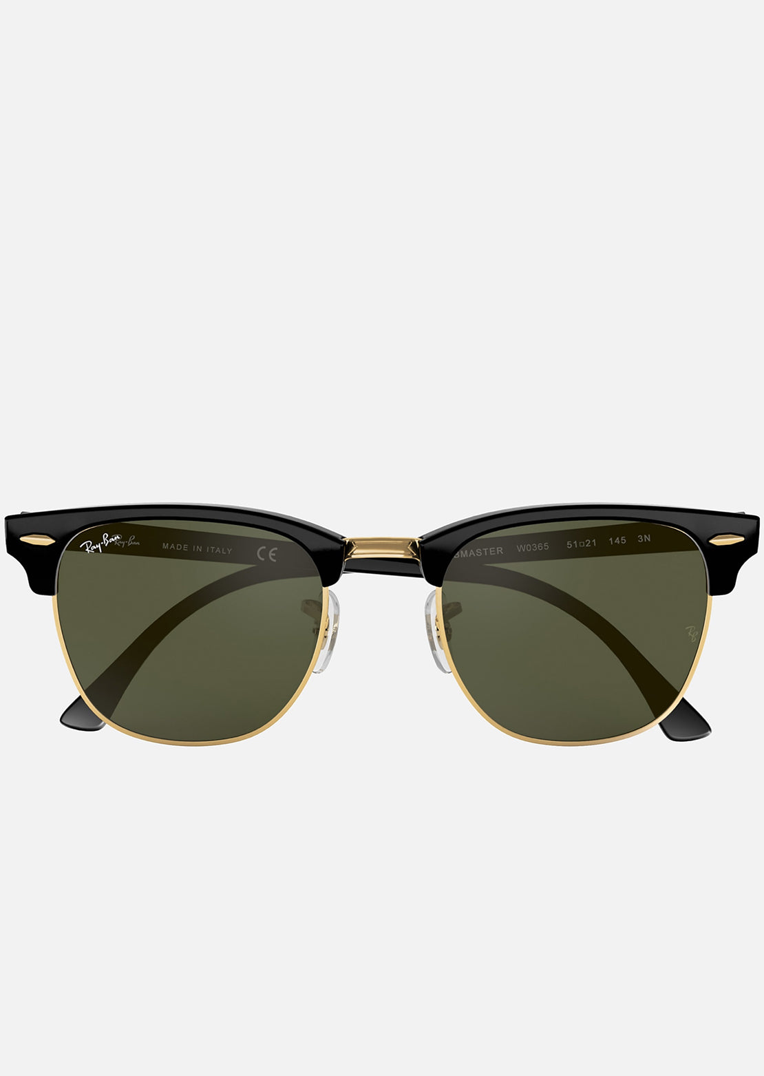 Ray-Ban Clubmaster Classic RB3016 Sunglasses Acetate Black/Green Classic G-15