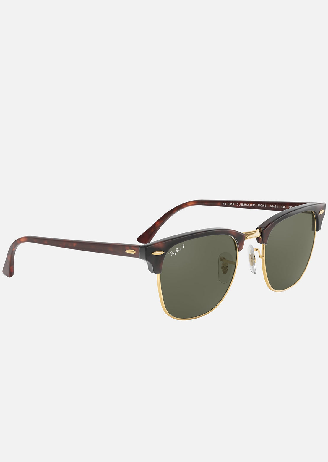 Ray-Ban Clubmaster Classic RB3016 Sunglasses Acetate Tortoise/Green Classic G-15