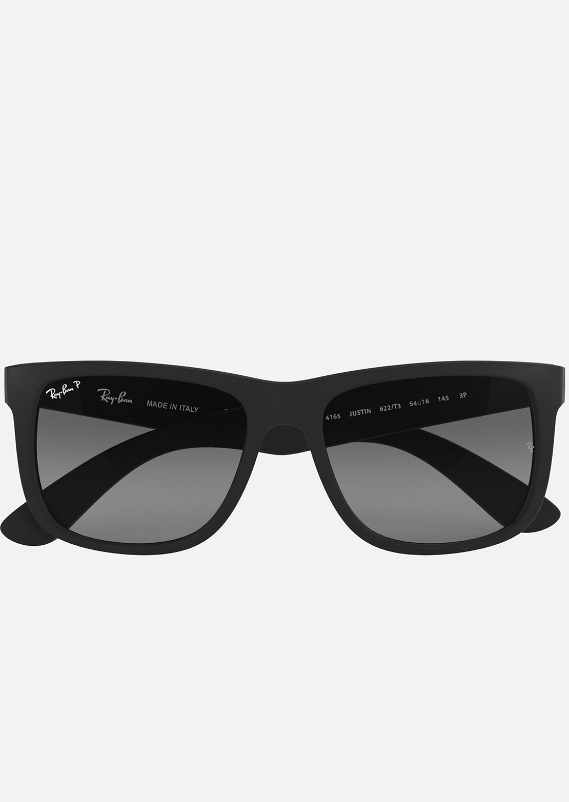 Ray-Ban Justin Classic RB4165 Polarized Sunglasses Nylon Black/ Polarized Grey Gradient