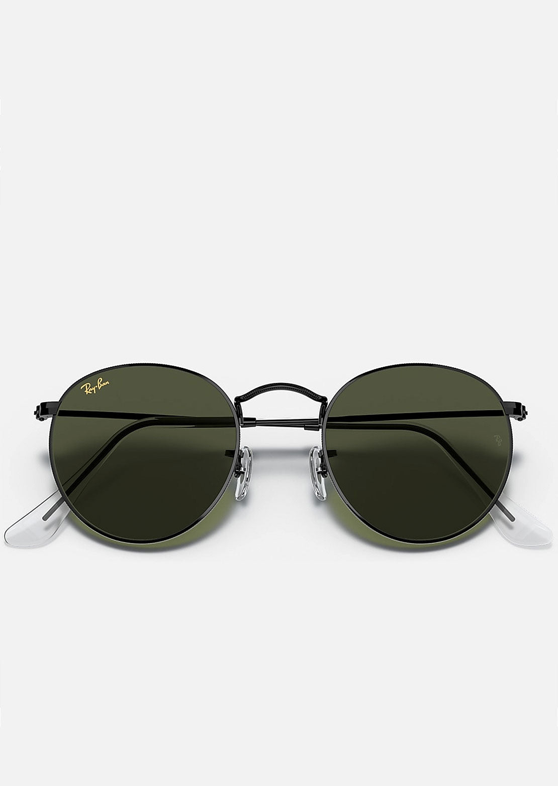 Ray-Ban サングラス RB3447 ROUND L BLACK Ray-Ban RB3447N Round Flat Lenses L (53 - 21) with Grey lenses and