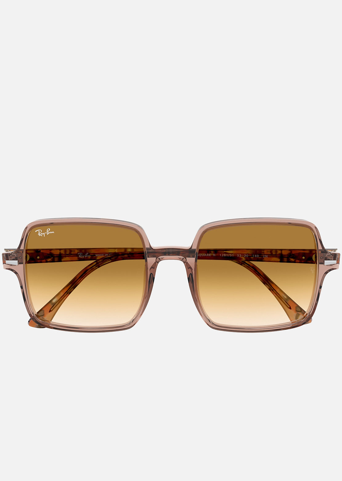 Ray-Ban Square II RB1973 Sunglasses Acetate Transparent Brown/Brown Havana/Light Brown Gradient