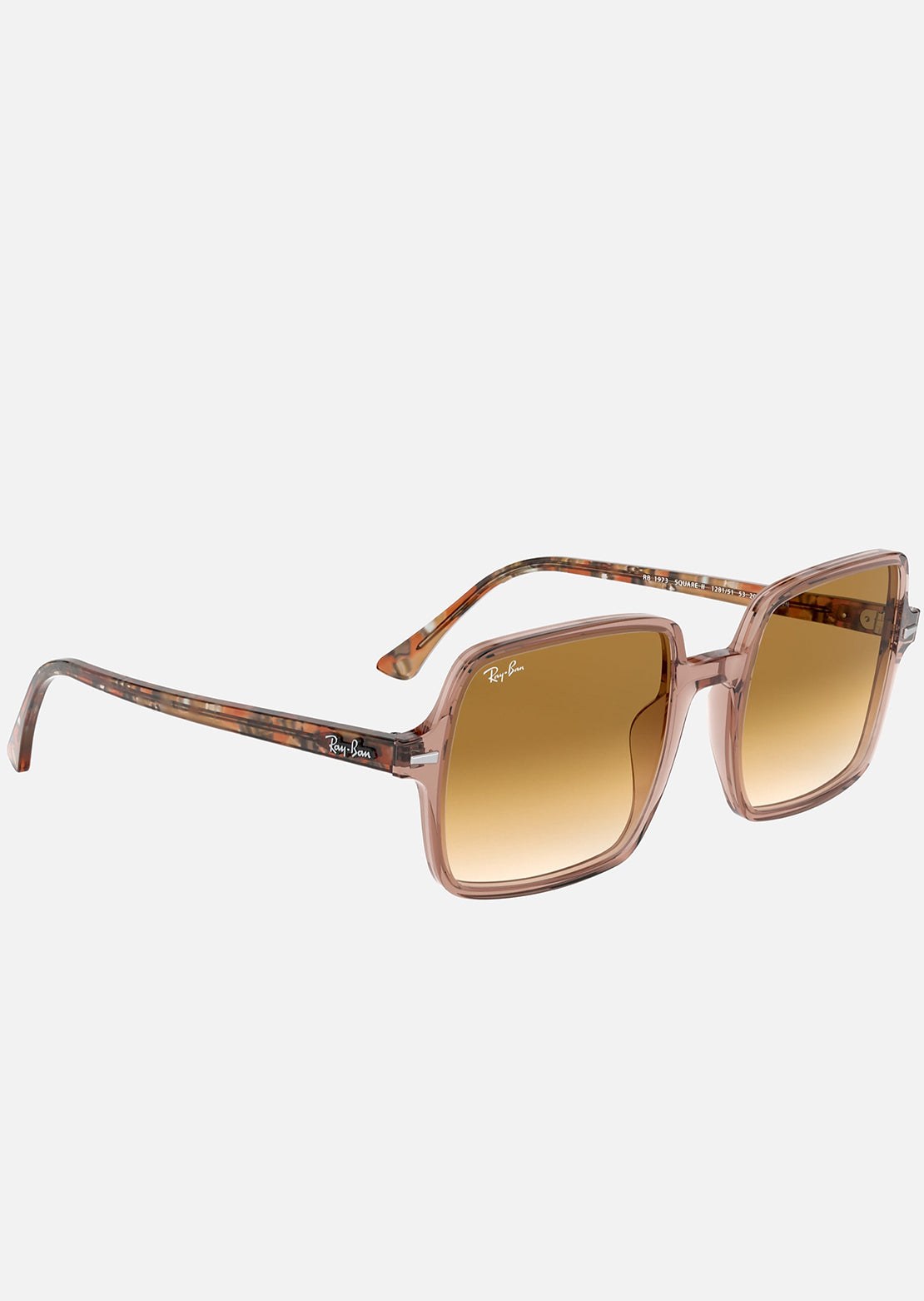Ray-Ban Square II RB1973 Sunglasses Acetate Transparent Brown/Brown Havana/Light Brown Gradient