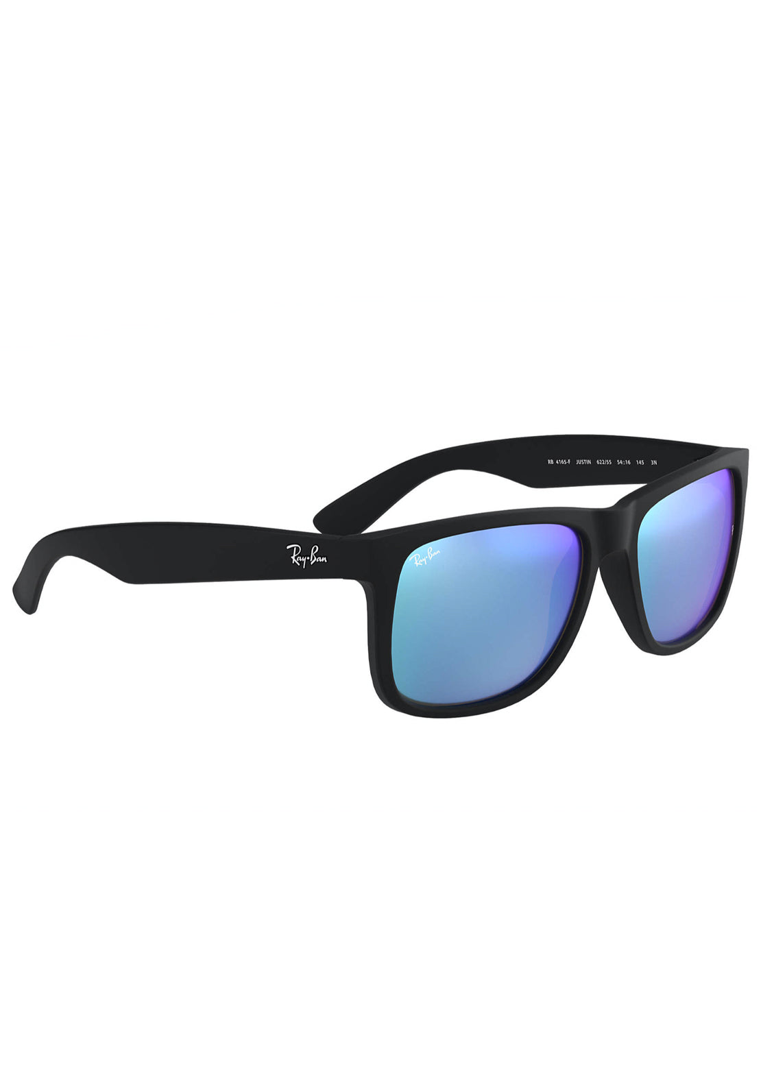 RayBan RB4165 Justin Sunglasses Black/Blue Mirror