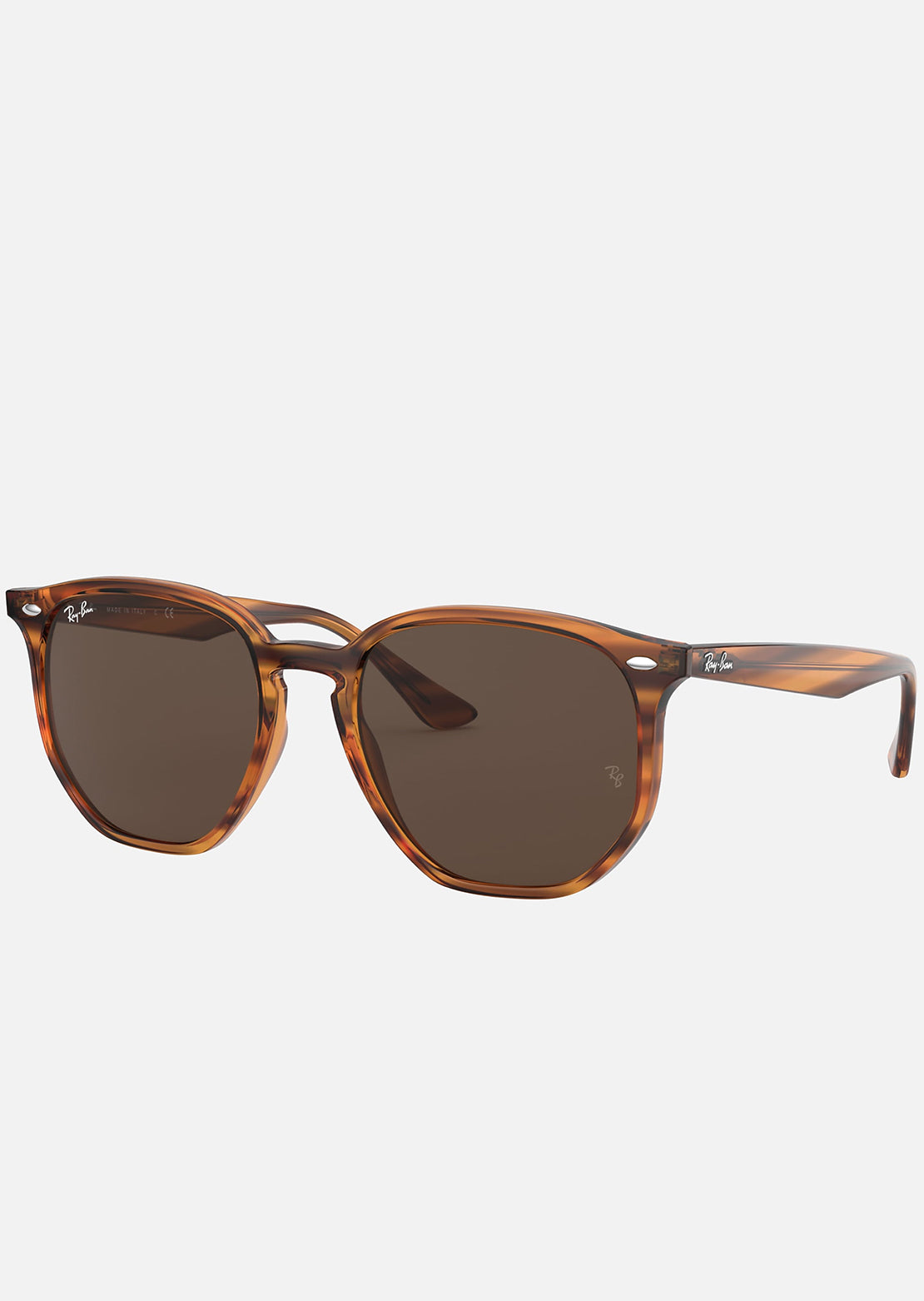 Ray-Ban RB4306 Sunglasses Striped Red Havana/ Dark Brown Classic B-15