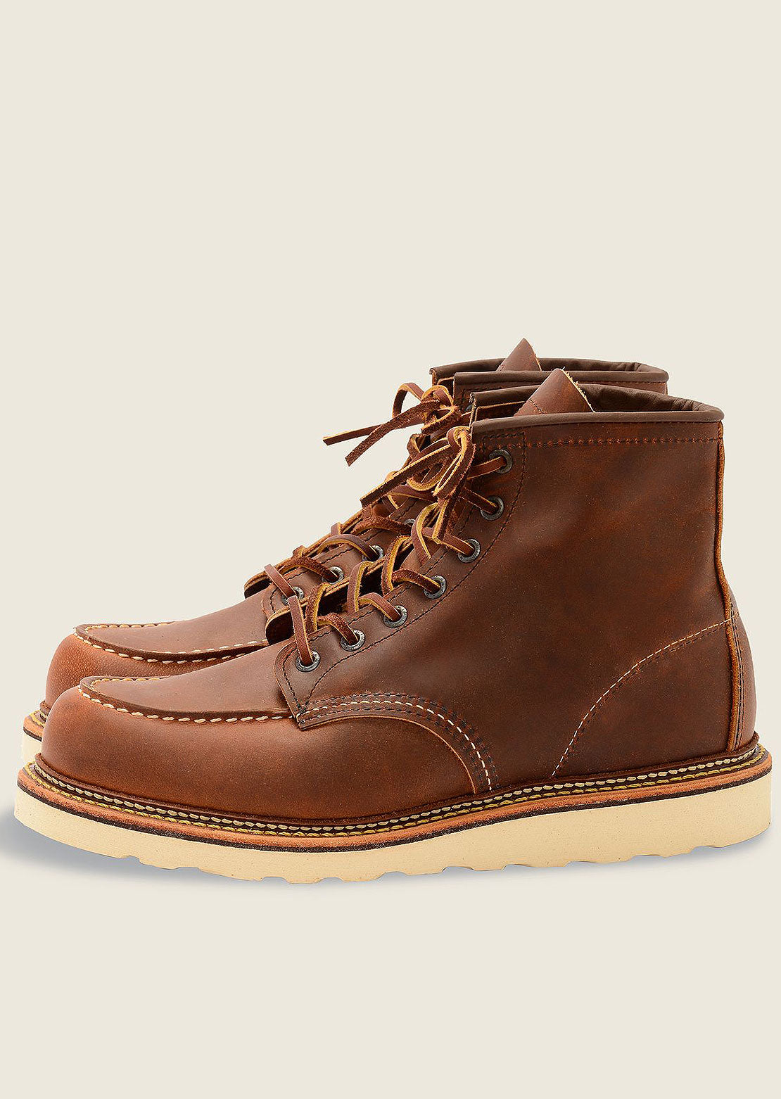Redwing Men's 6" Classic Moc Boots with Footbed Copper R&T