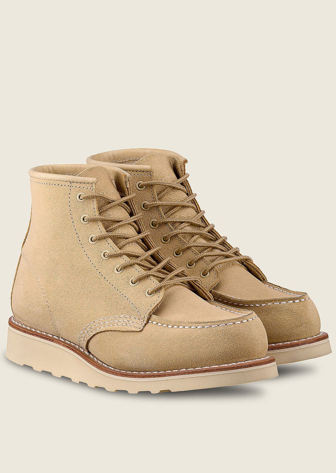 Redwing Women's 6" Classic Moc Boots Cream
