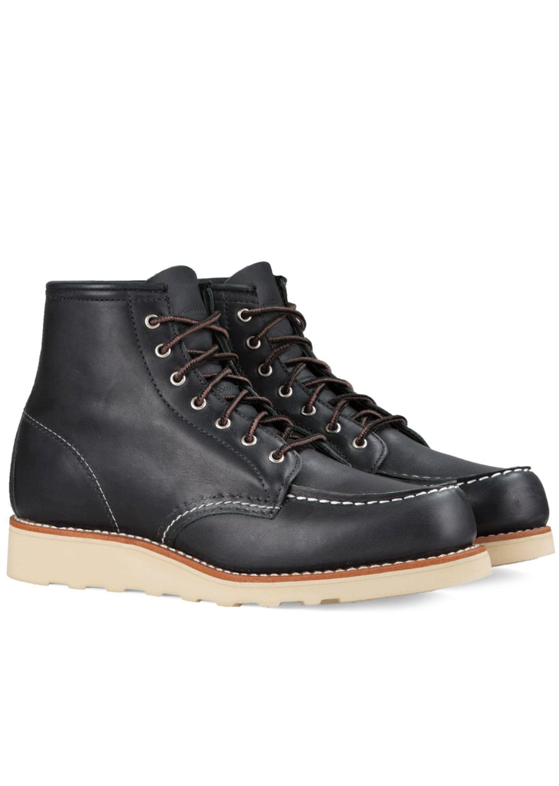 Redwing Women&#39;s 6&quot; Classic Moc Toe Boots Black Boundary Leather