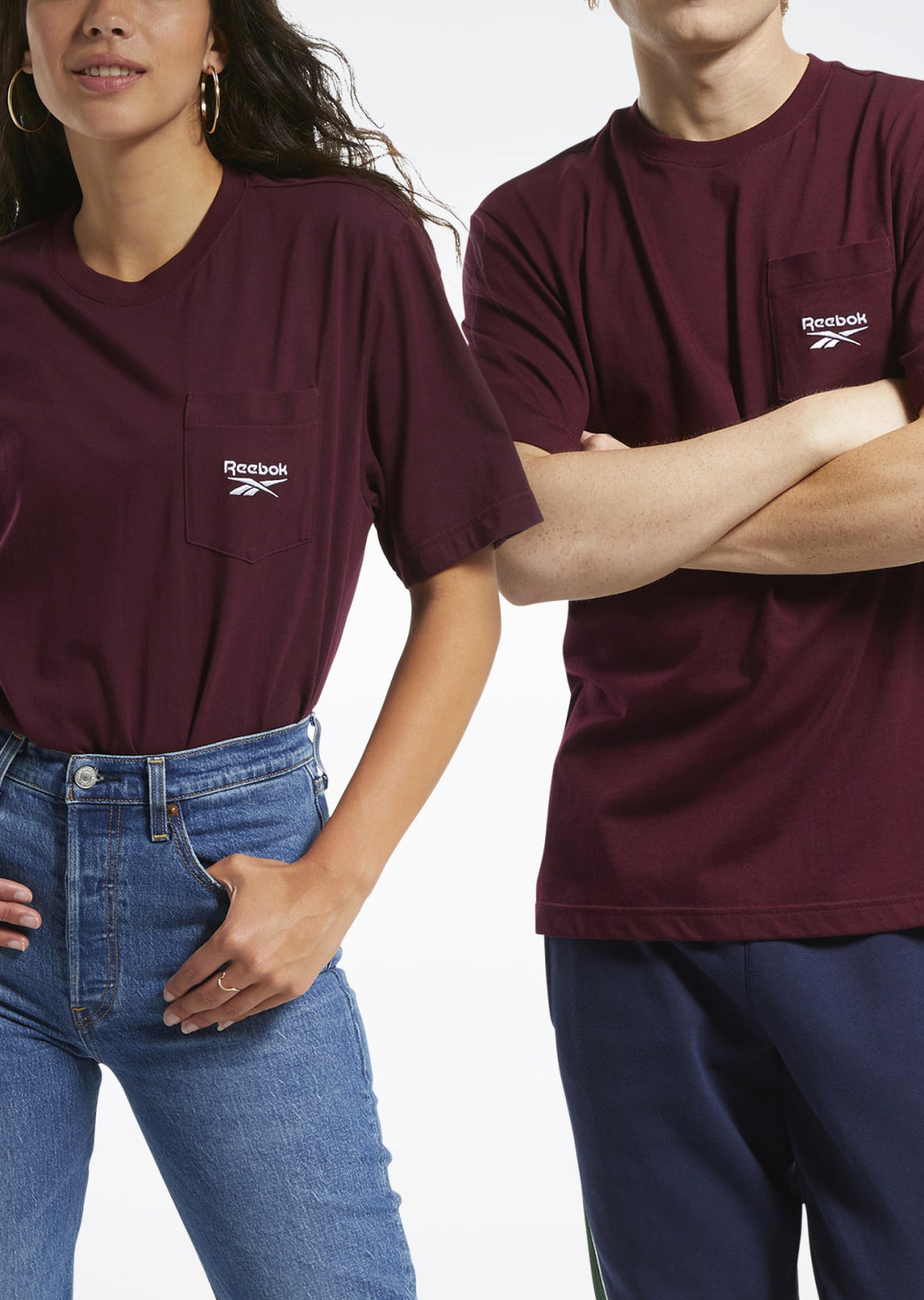 Reebok Men&#39;s CL F Pocket T-Shirt Maroon