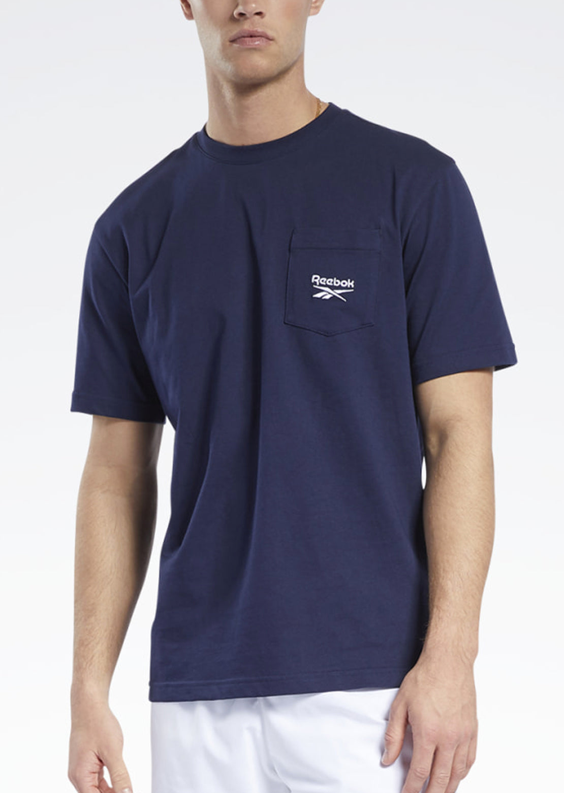 Reebok Men&#39;s CL F Pocket T-Shirt Vector Navy