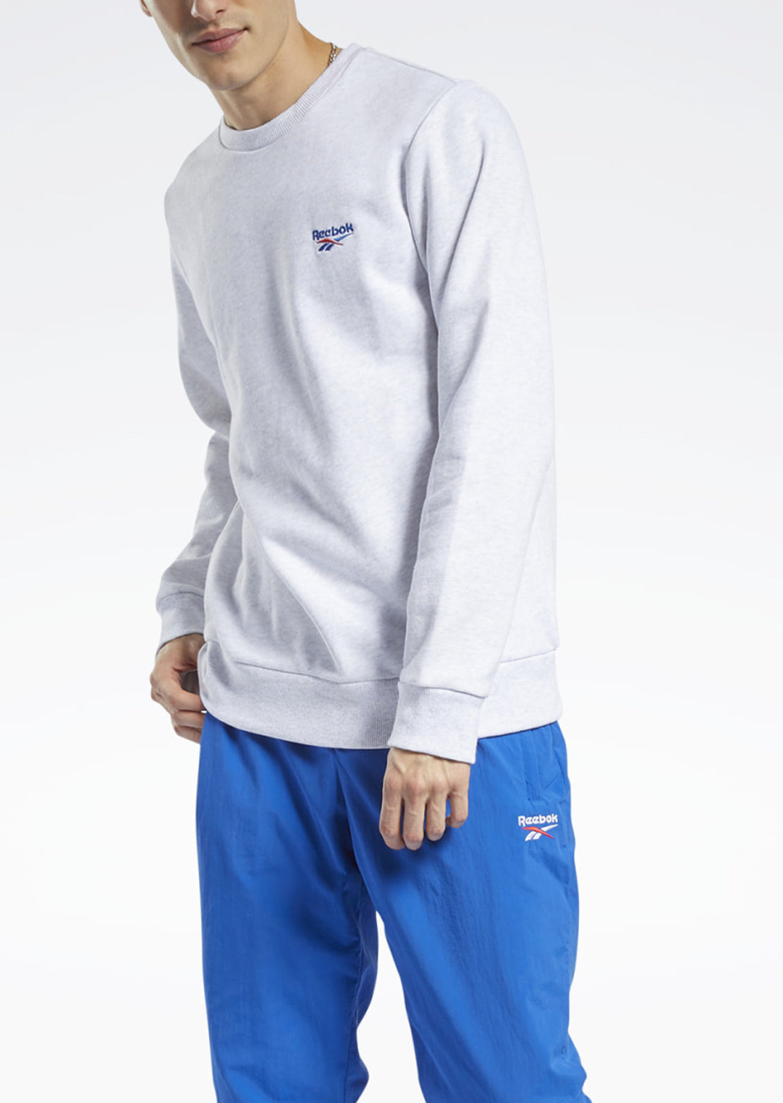 Reebok Women&#39;s CL F Small Vector Crewneck White Melange