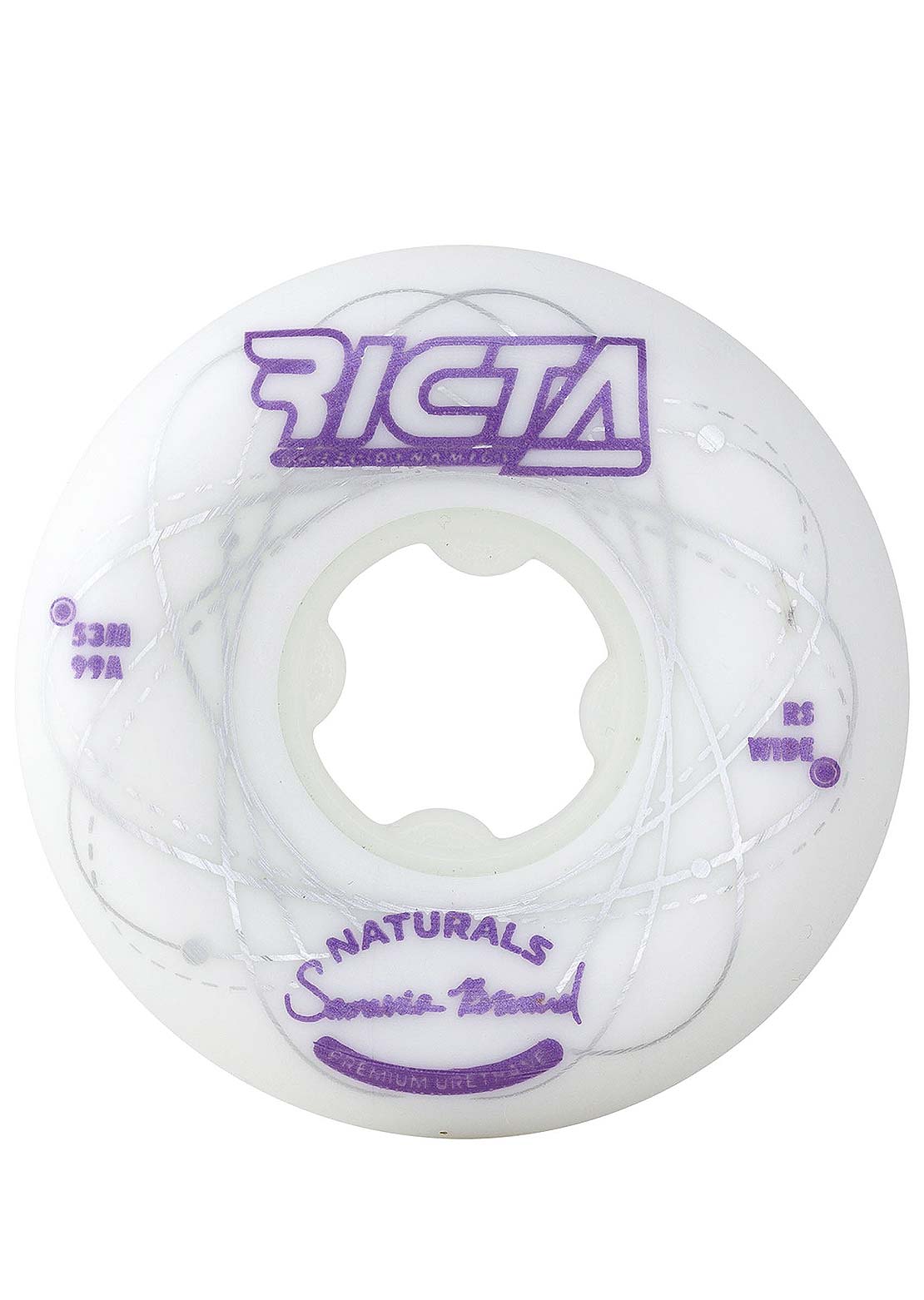 Ricta Brevard Orbital Naturals Wide 99A Skateboard Wheels White/Purple 53mm