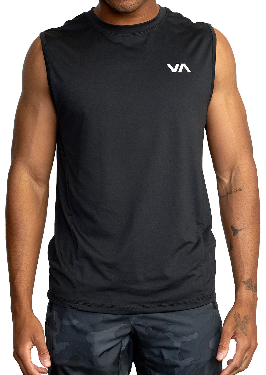 RVCA Men&#39;s Sport Vent Muscle Tank Top Black