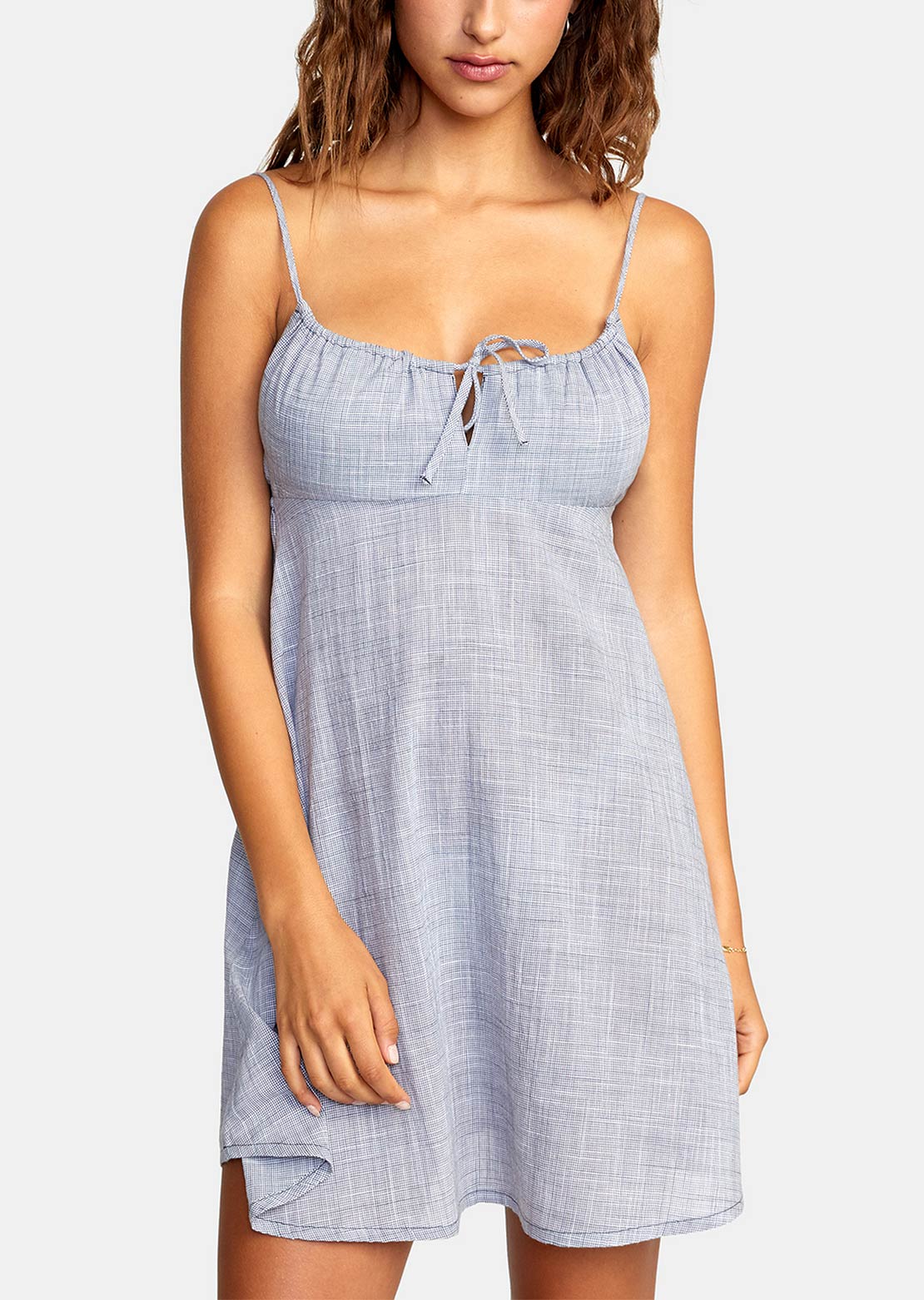 RVCA Women&#39;s Houndstooth Overtime Dress Blue Grey