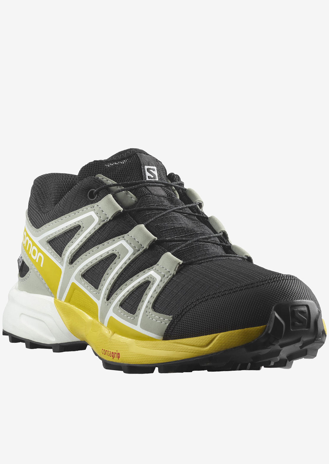Salomon Junior Speedcross CSWP Shoes Black/Wrought Iron/Lemon