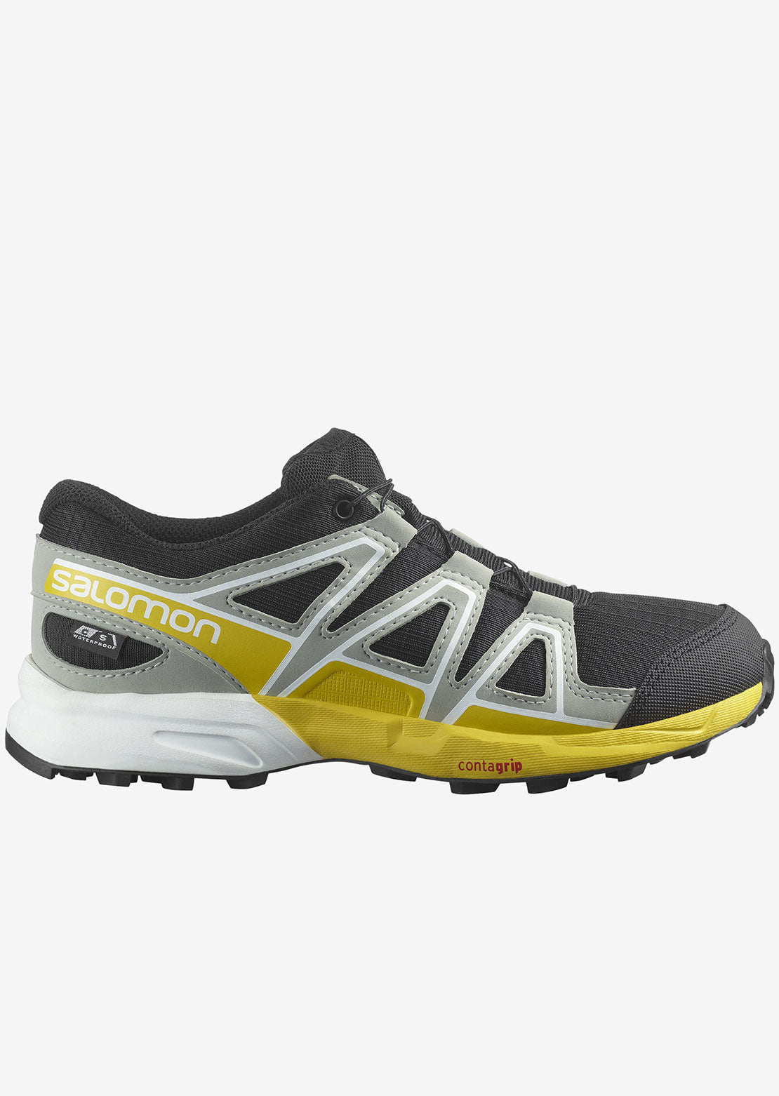Salomon Junior Speedcross CSWP Shoes Black/Wrought Iron/Lemon