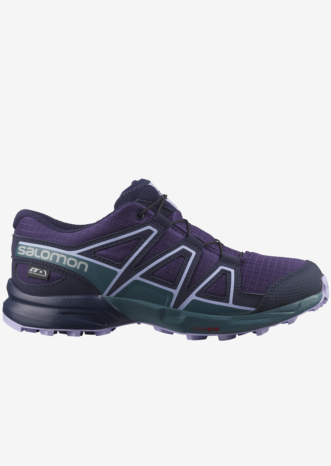 Salomon Junior Speedcross CSWP Shoes Grape Juice/Mallard Blue/Lavender