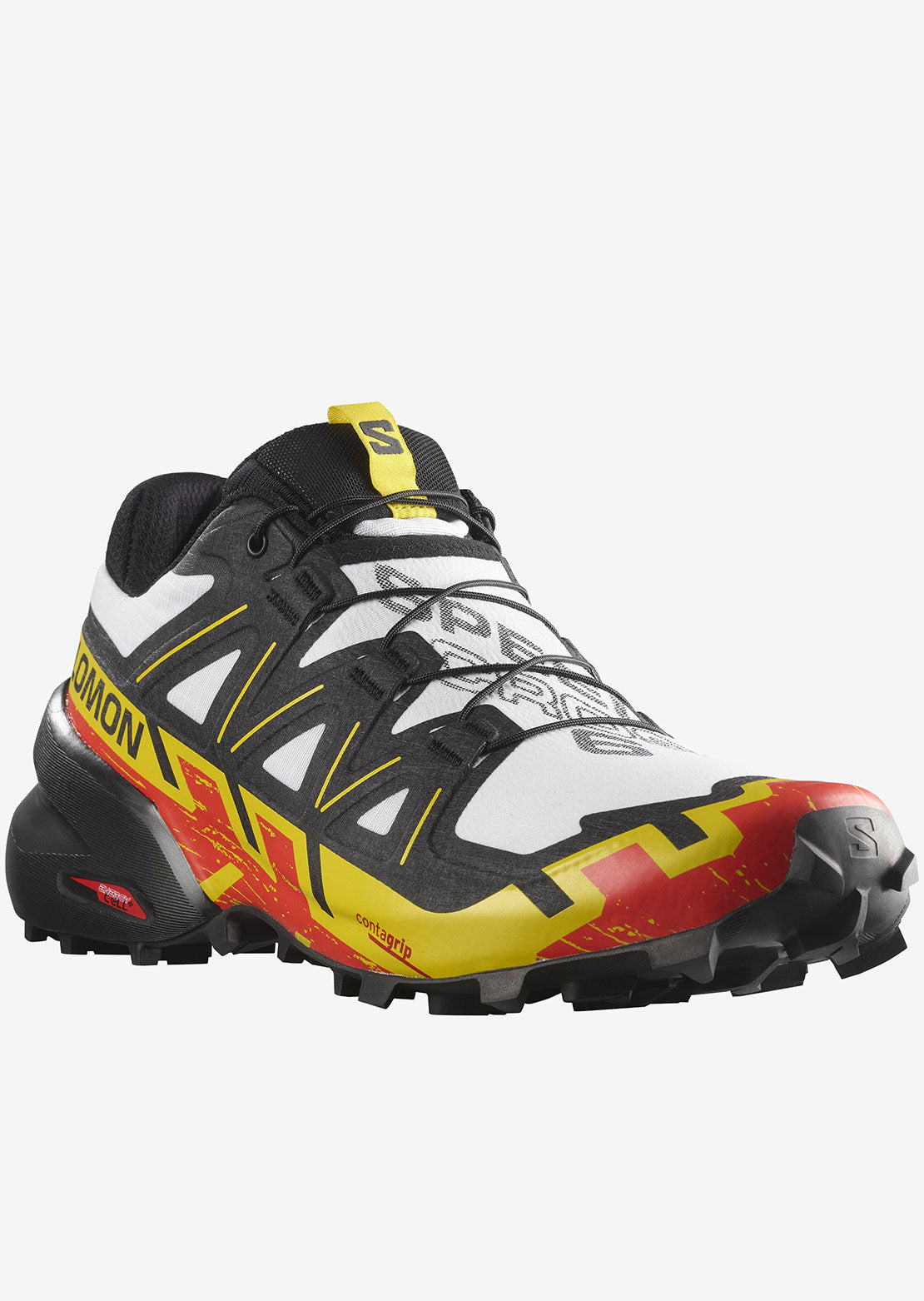 Salomon Men's Speedcross 6 Shoes White/Black/Empire Yellow