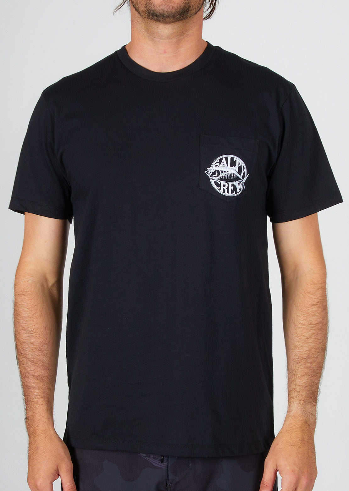 Salty Crew Men&#39;s Tuna Time Premium Pocket T-Shirt Black