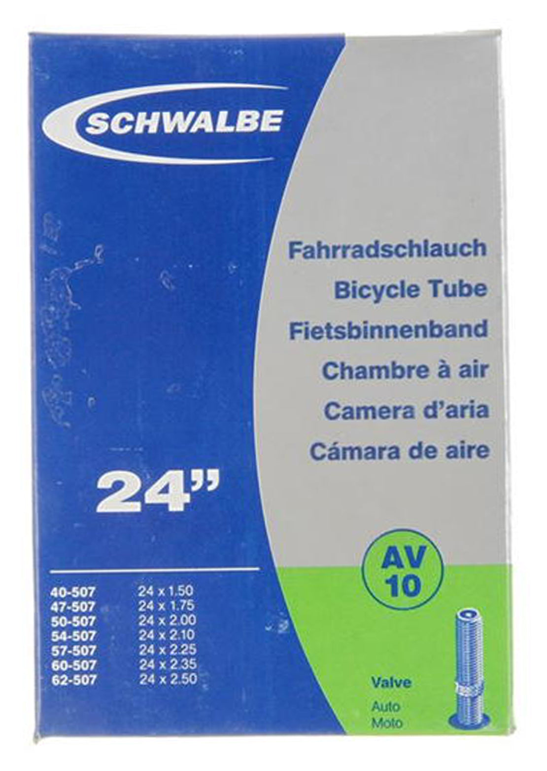 Schwalbe Standard Tube Schrader Valve 40mm Mountain Bike - 24&quot;