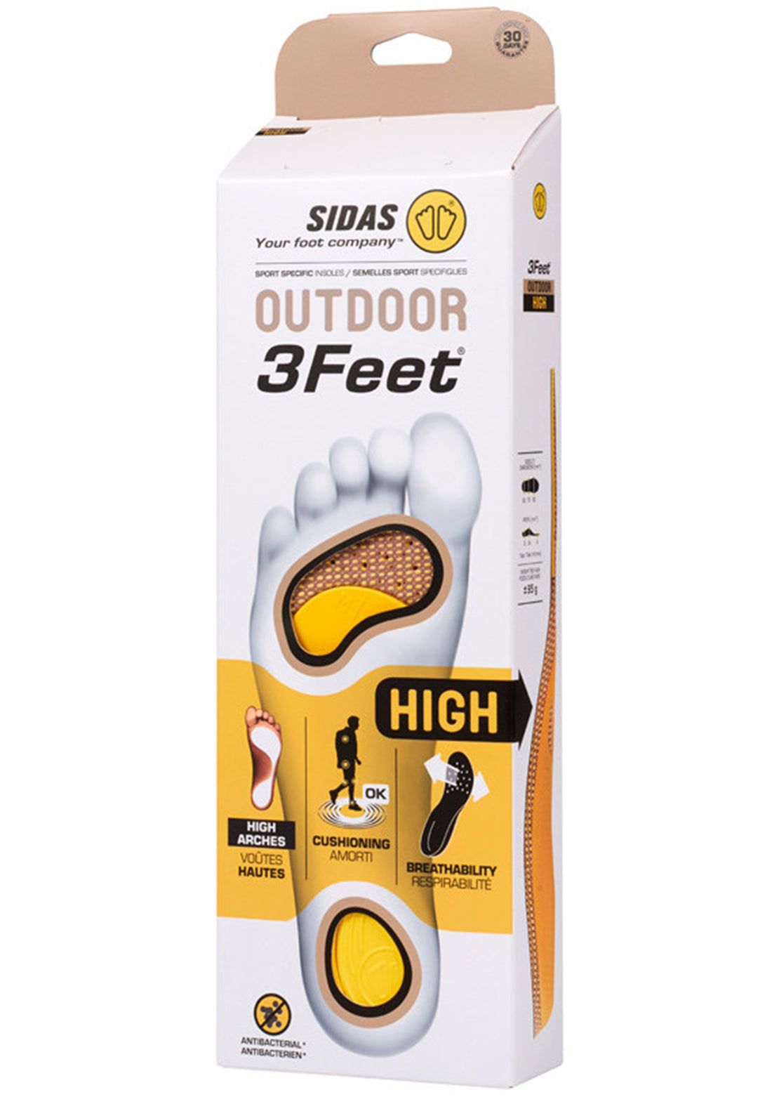 Sidas 3Feet Outdoor High Insoles Yellow