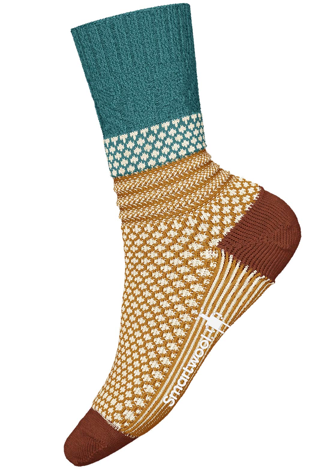 Smartwool Everyday Popcorn Cable Crew Socks Cascade Green
