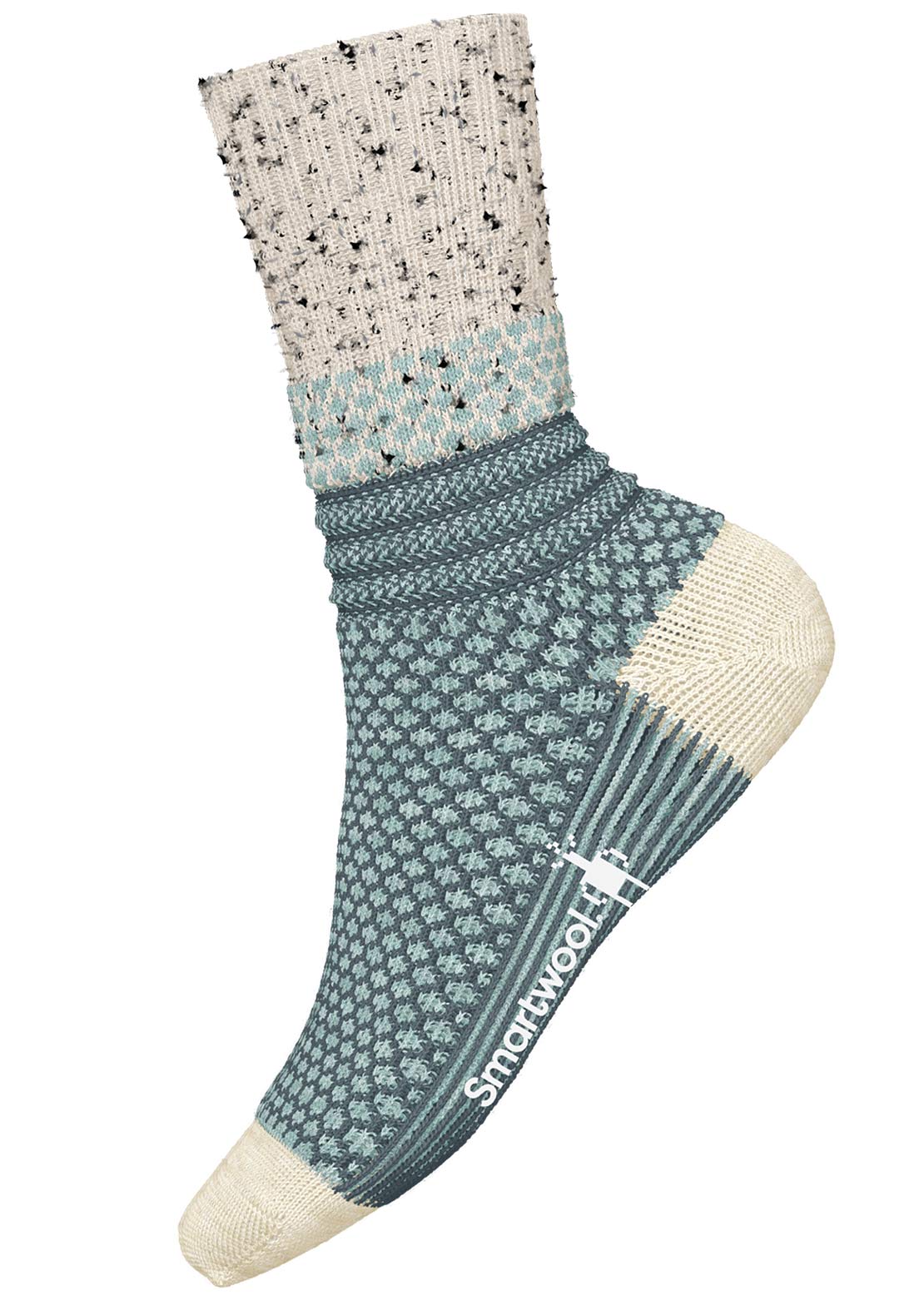 Smartwool Everyday Popcorn Cable Crew Socks Pewter Blue