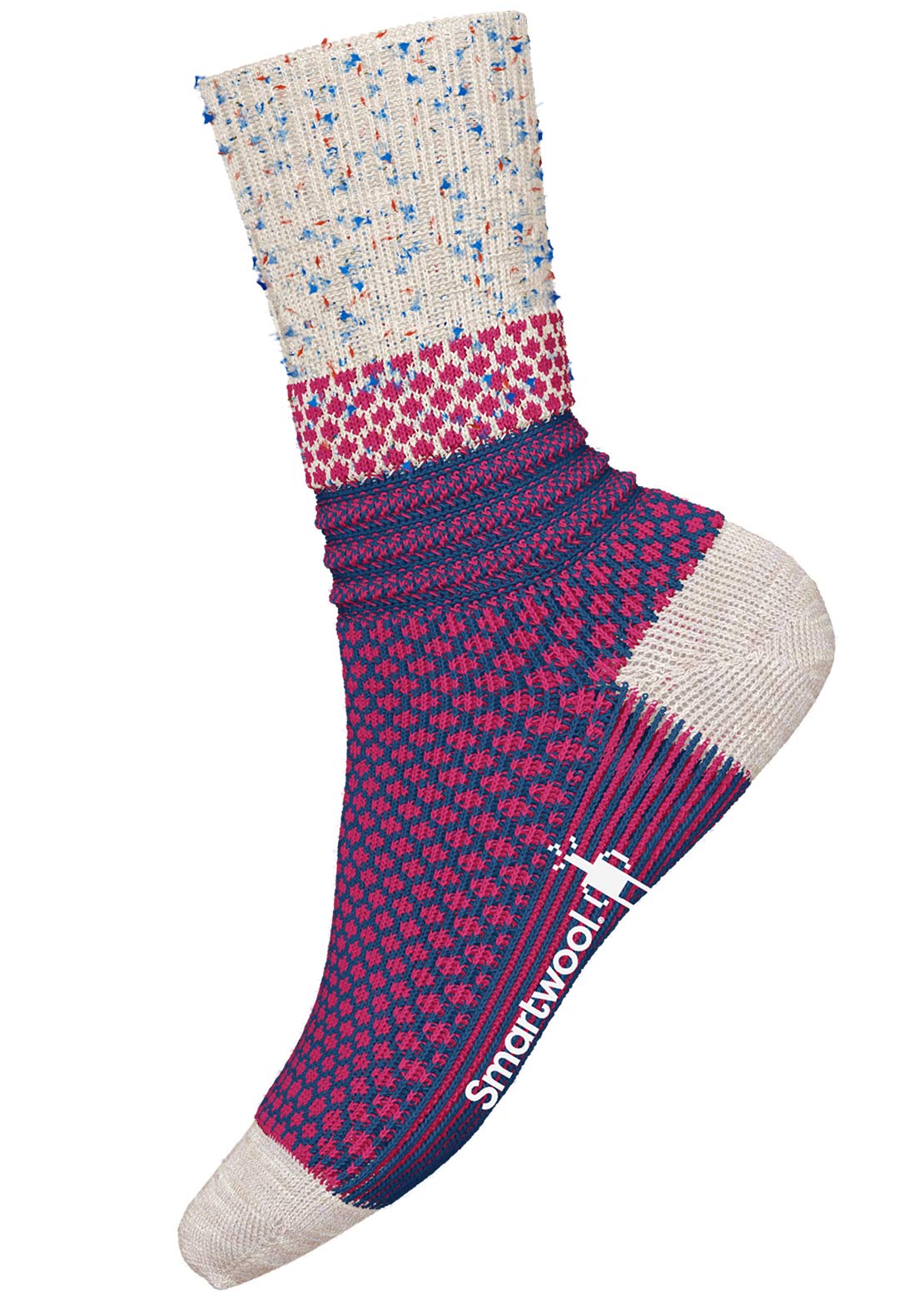 Smartwool Everyday Popcorn Cable Crew Socks Power Pink