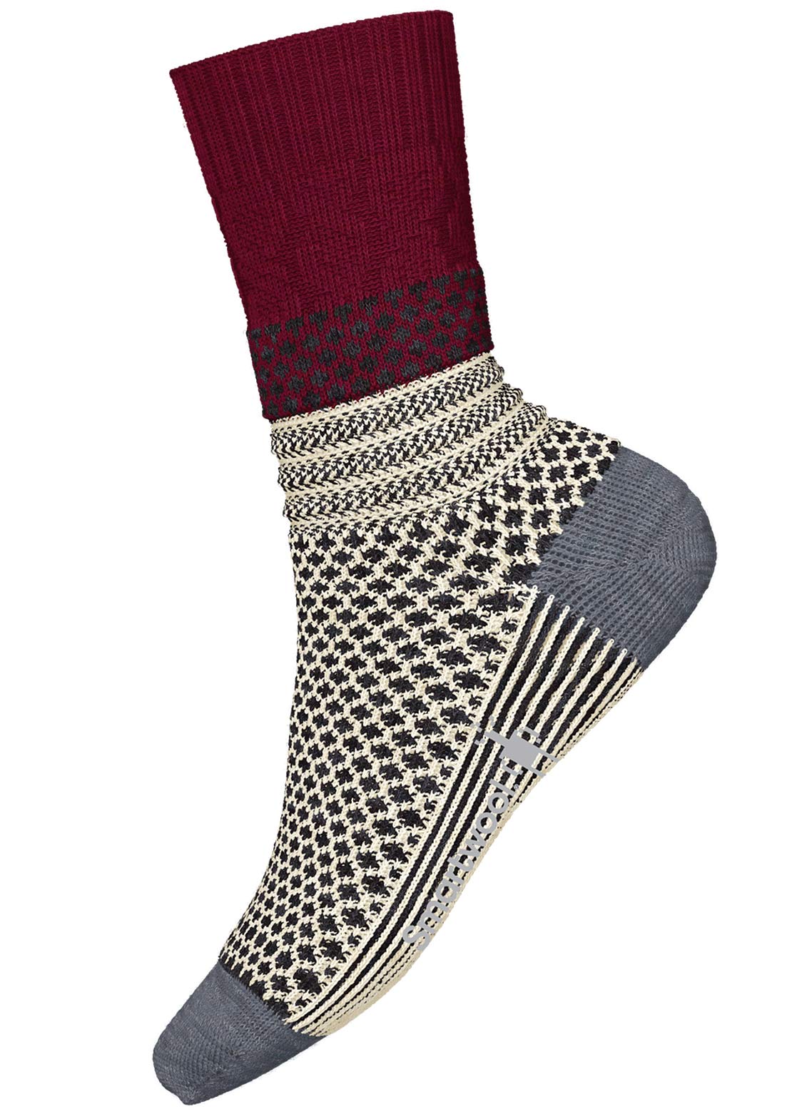Smartwool Everyday Popcorn Cable Crew Socks Tibetan Red