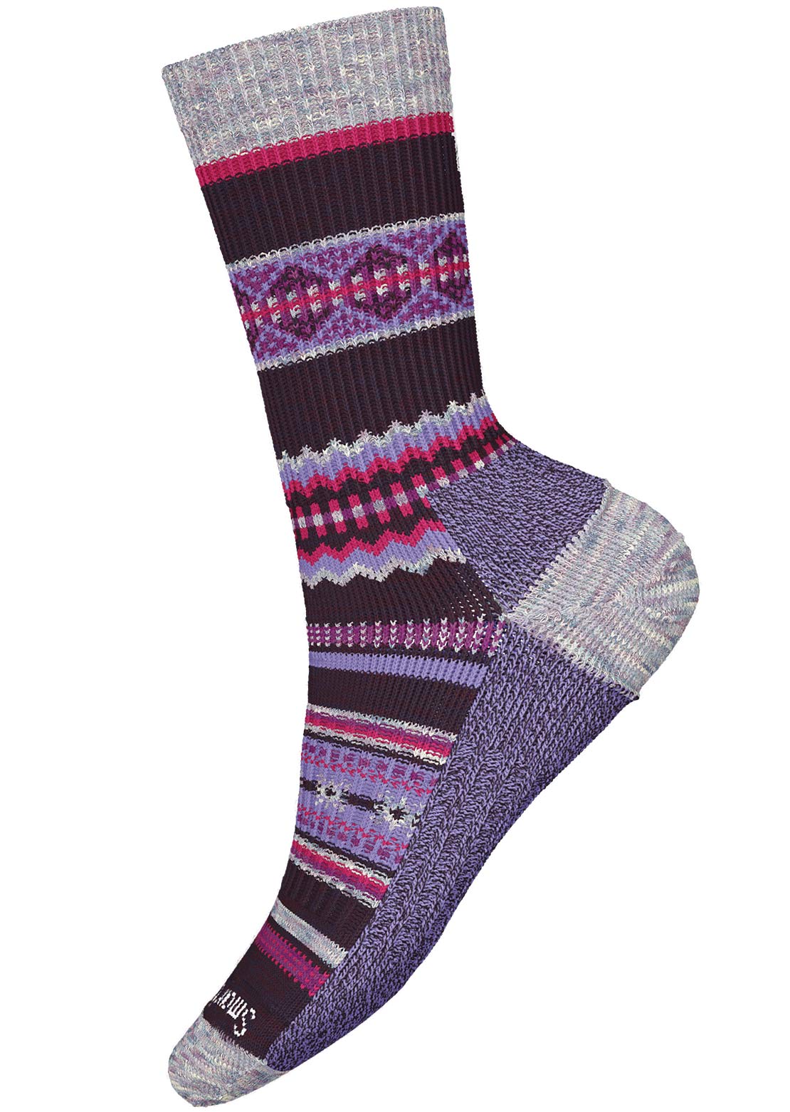 Smartwool Everyday Snowed In Sweater Crew Socks Purple Eclipse