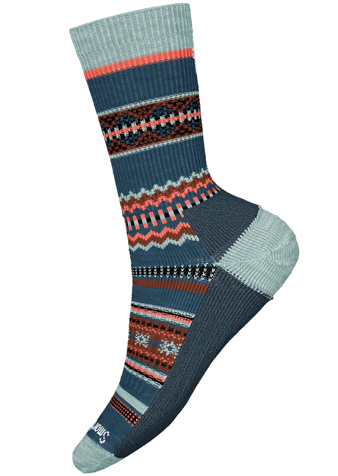 Smartwool Everyday Snowed In Sweater Crew Socks Twilight Blue