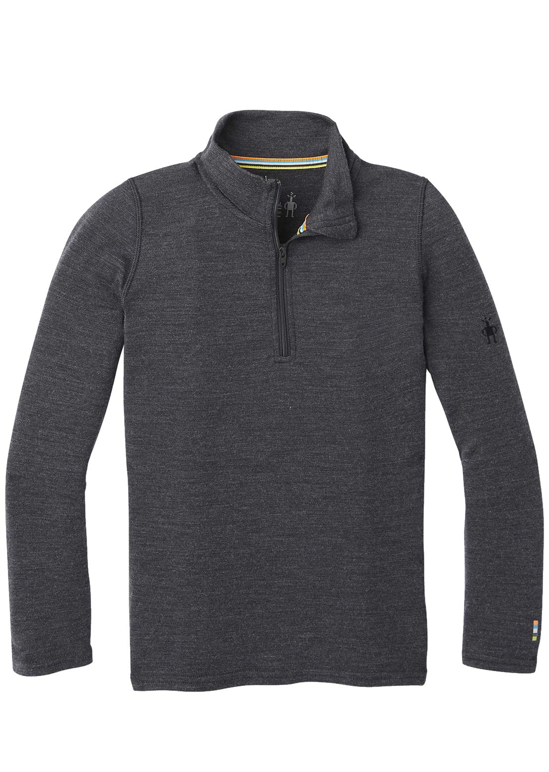 Smartwool Junior Classic Thermal Merino Base Layer 1/4 Zip Boxed Top Charcoal Heather