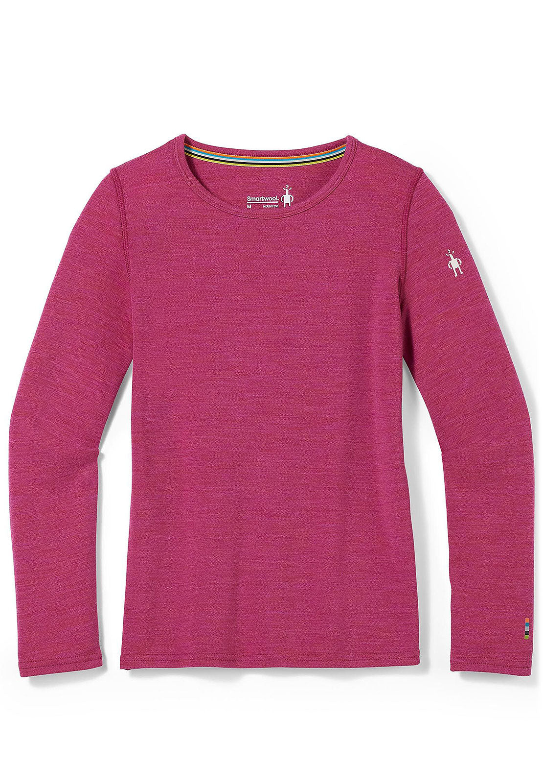 Smartwool Junior Classic Thermal Merino Base Layer Crew Boxed Top Festive Fuchsia Heather